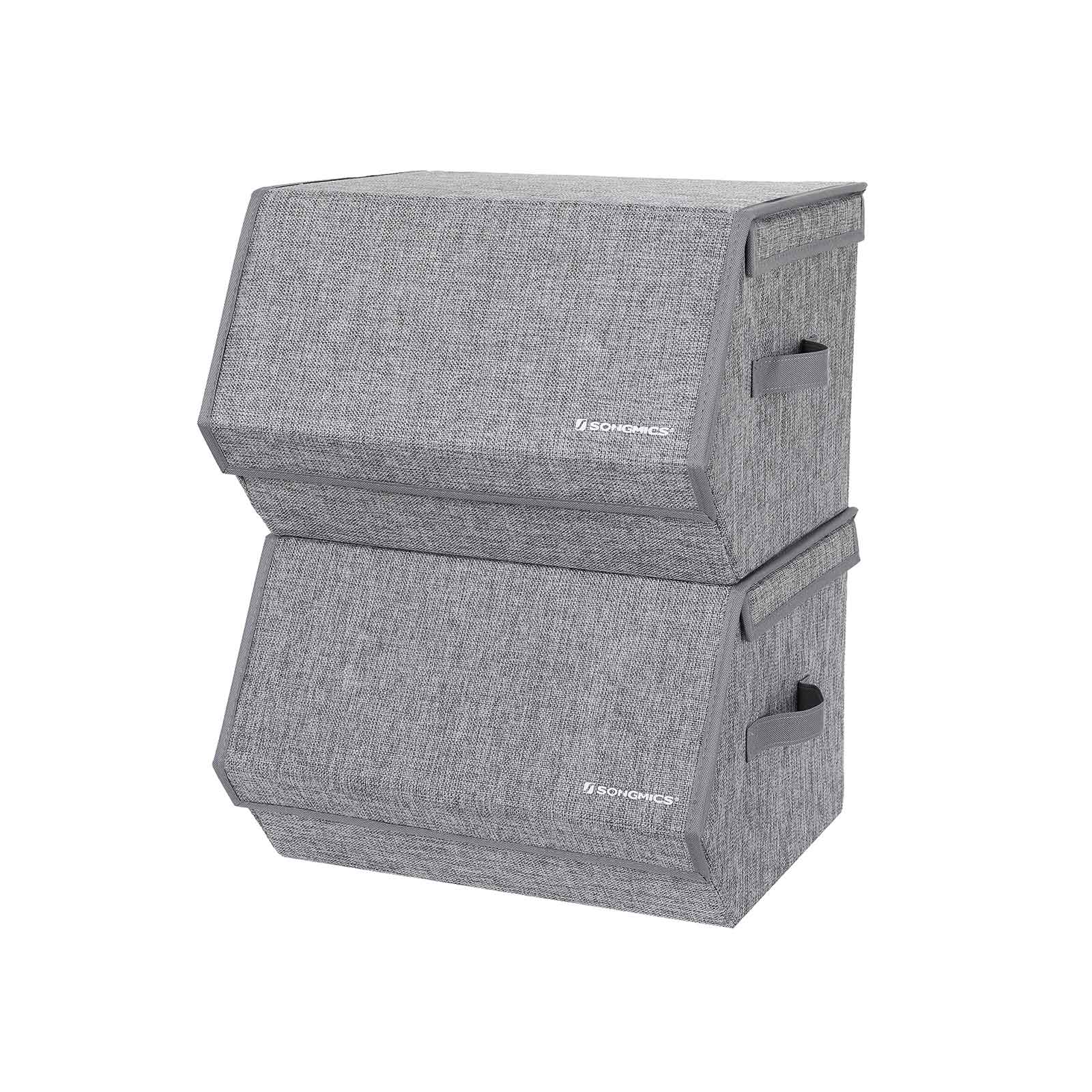 2 storage boxes with hinged lids