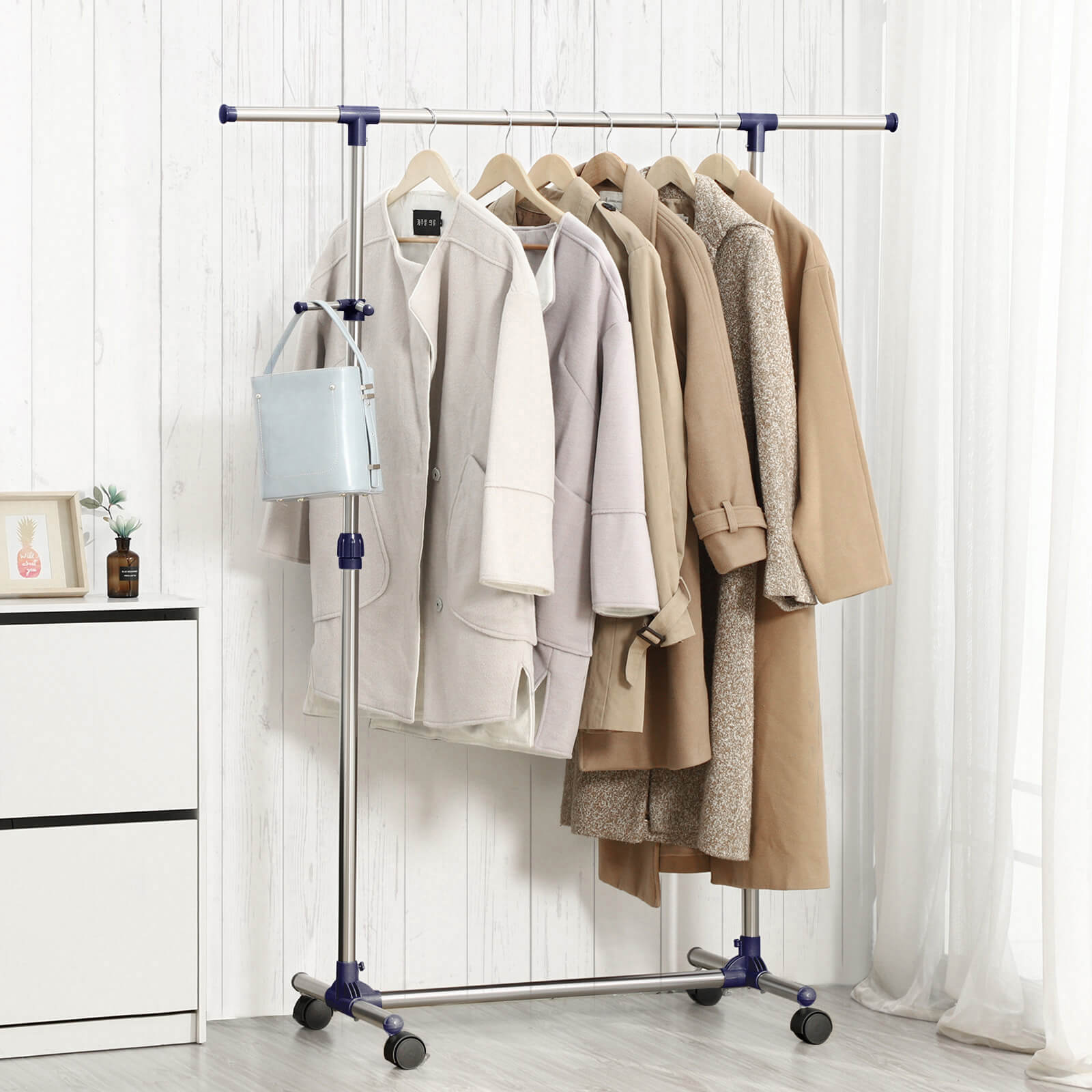 Extendable clothes rack blue - Image 3