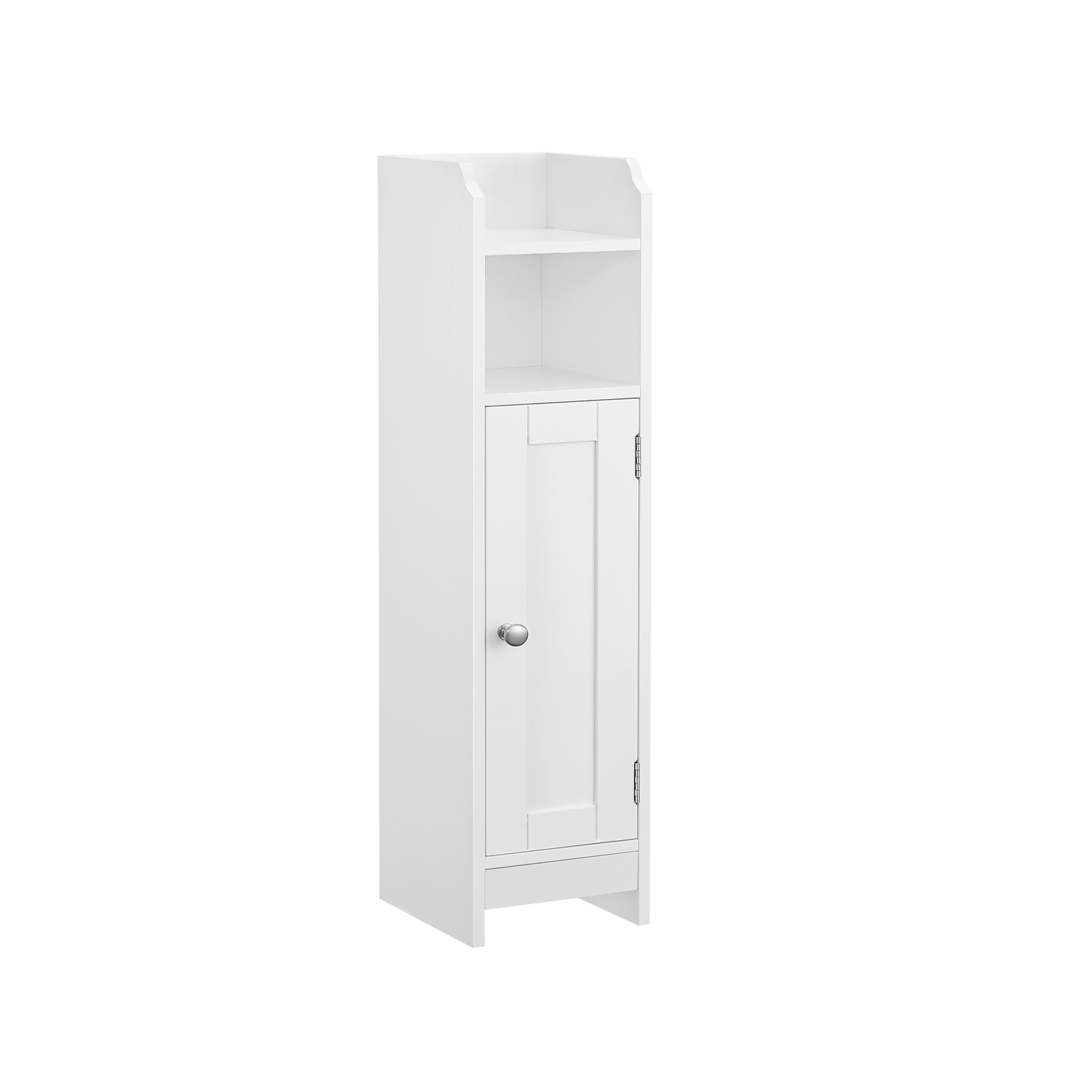 Toiletskab, badeværelsesskab, badeværelseshylde, justerbare hylder, pladsbesparende, nem montering, hvid BBC310W01