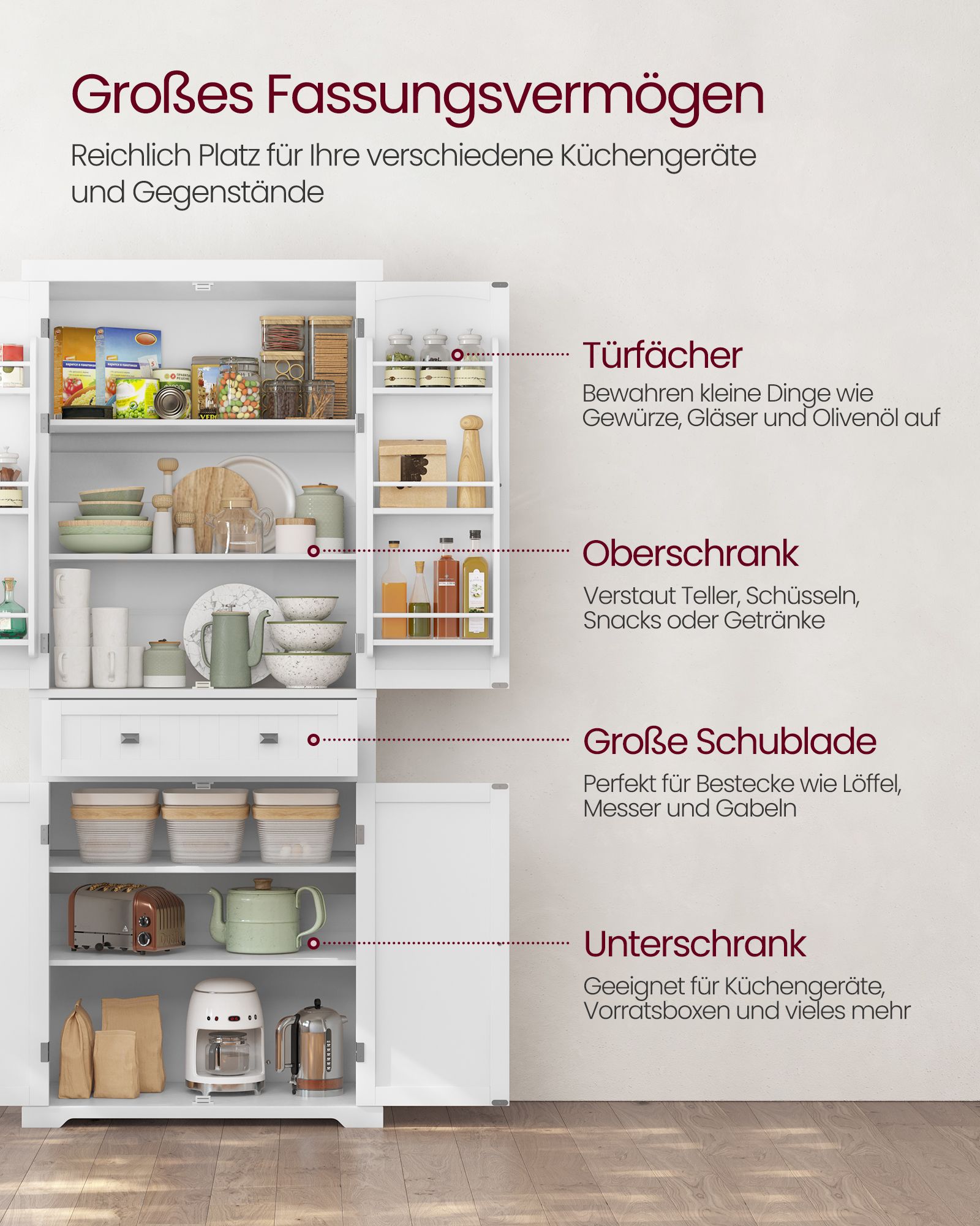 Kitchen cabinet with shelves and drawers - Image 3