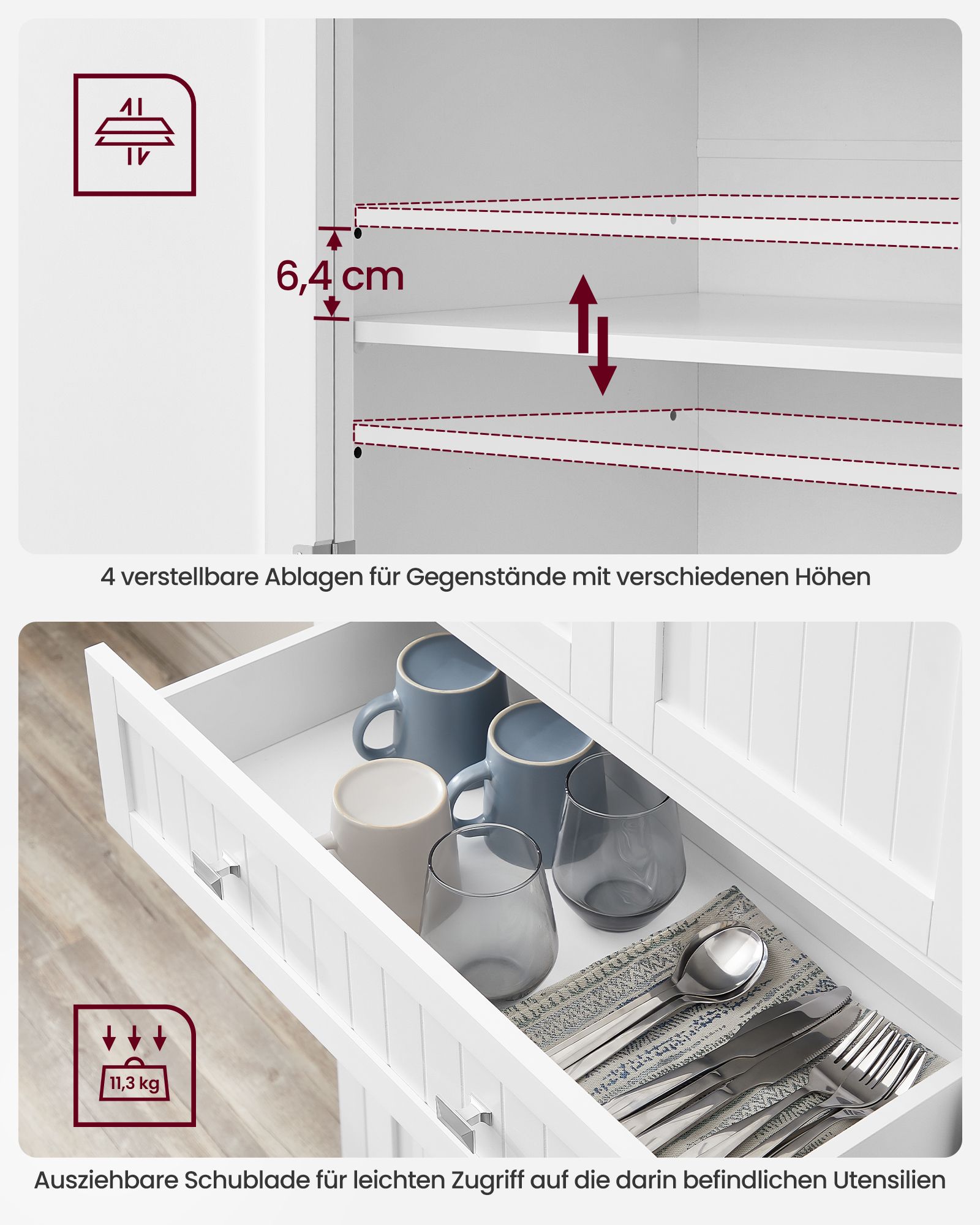 Kitchen cabinet with shelves and drawers - Image 5