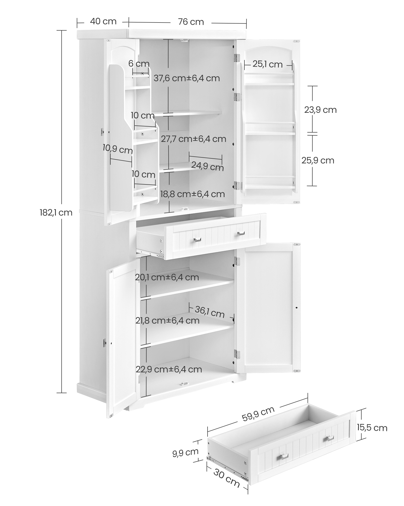 Kitchen cabinet with shelves and drawers - Image 6