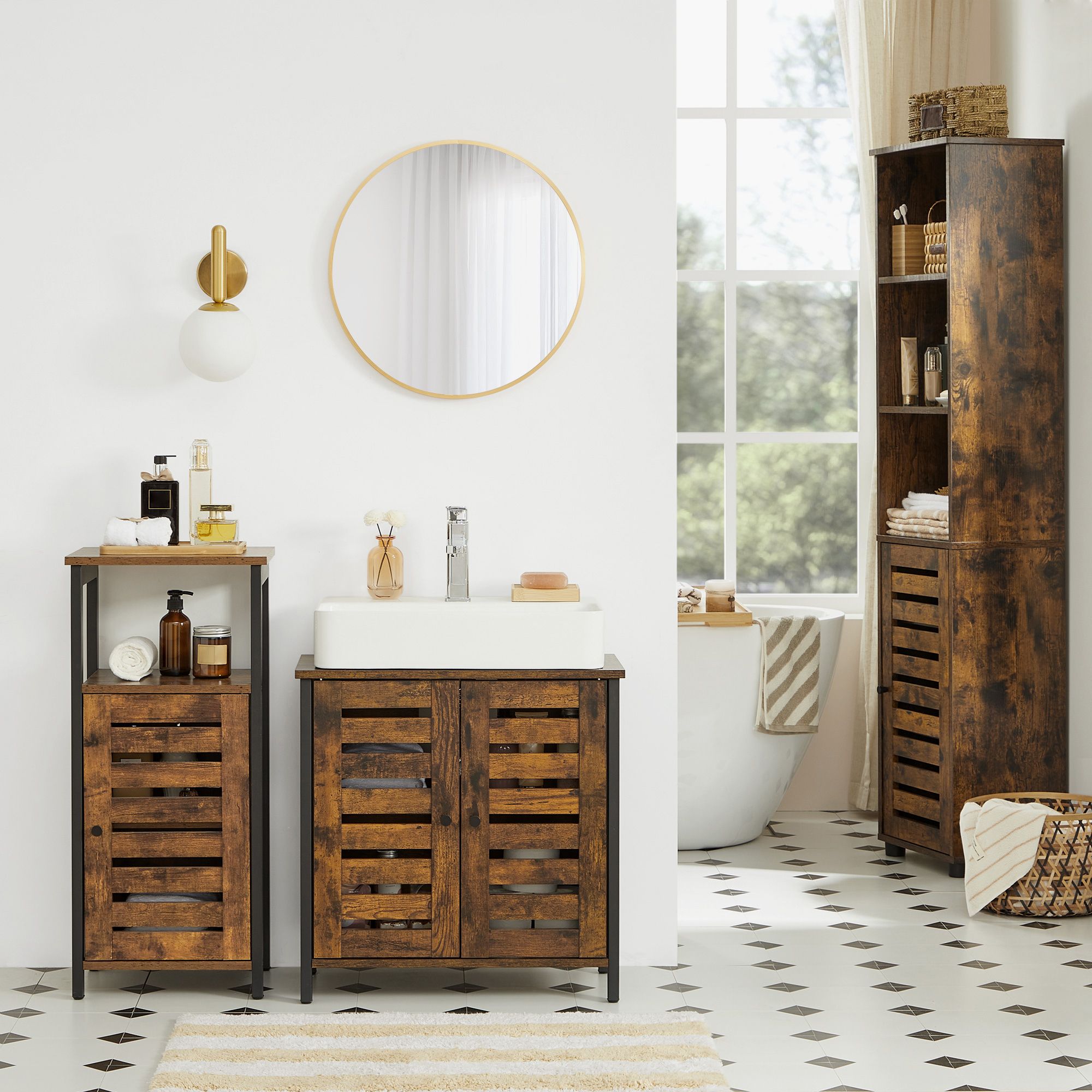 Vanity unit vintage brown-black - Image 2