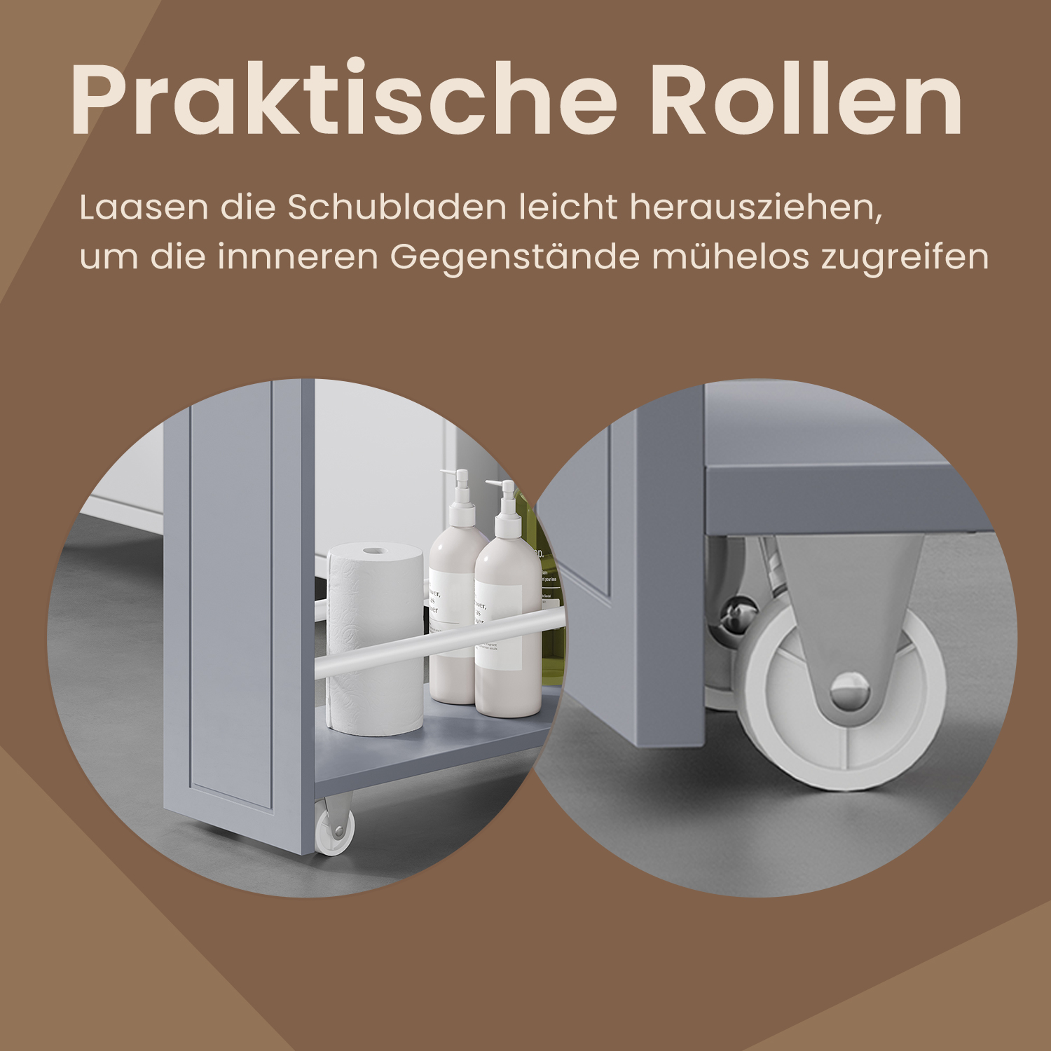 Small bathroom cabinet, narrow bathroom cabinet, small cabinet for toilet paper - Image 3