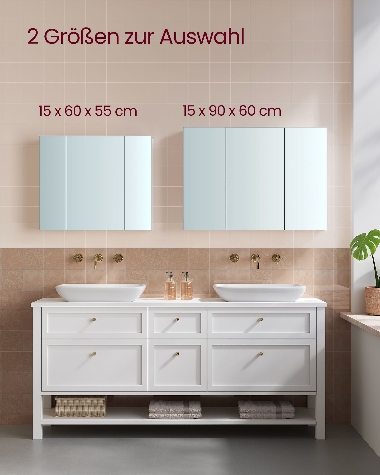 Wall cabinet with mirror and adjustable shelf, white - Image 6