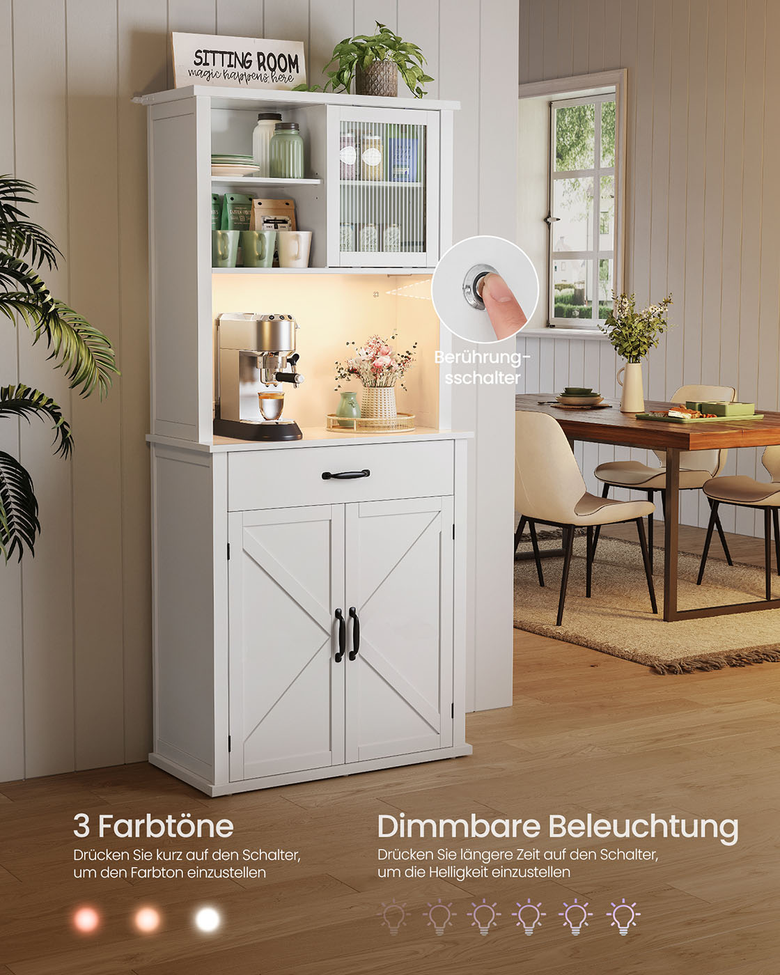 Sideboard with lighting cloud white - Image 3