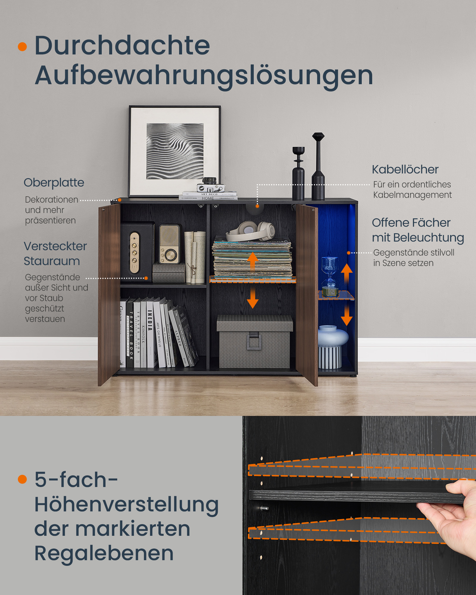 Sideboard with lighting and Toolless technology - Image 5