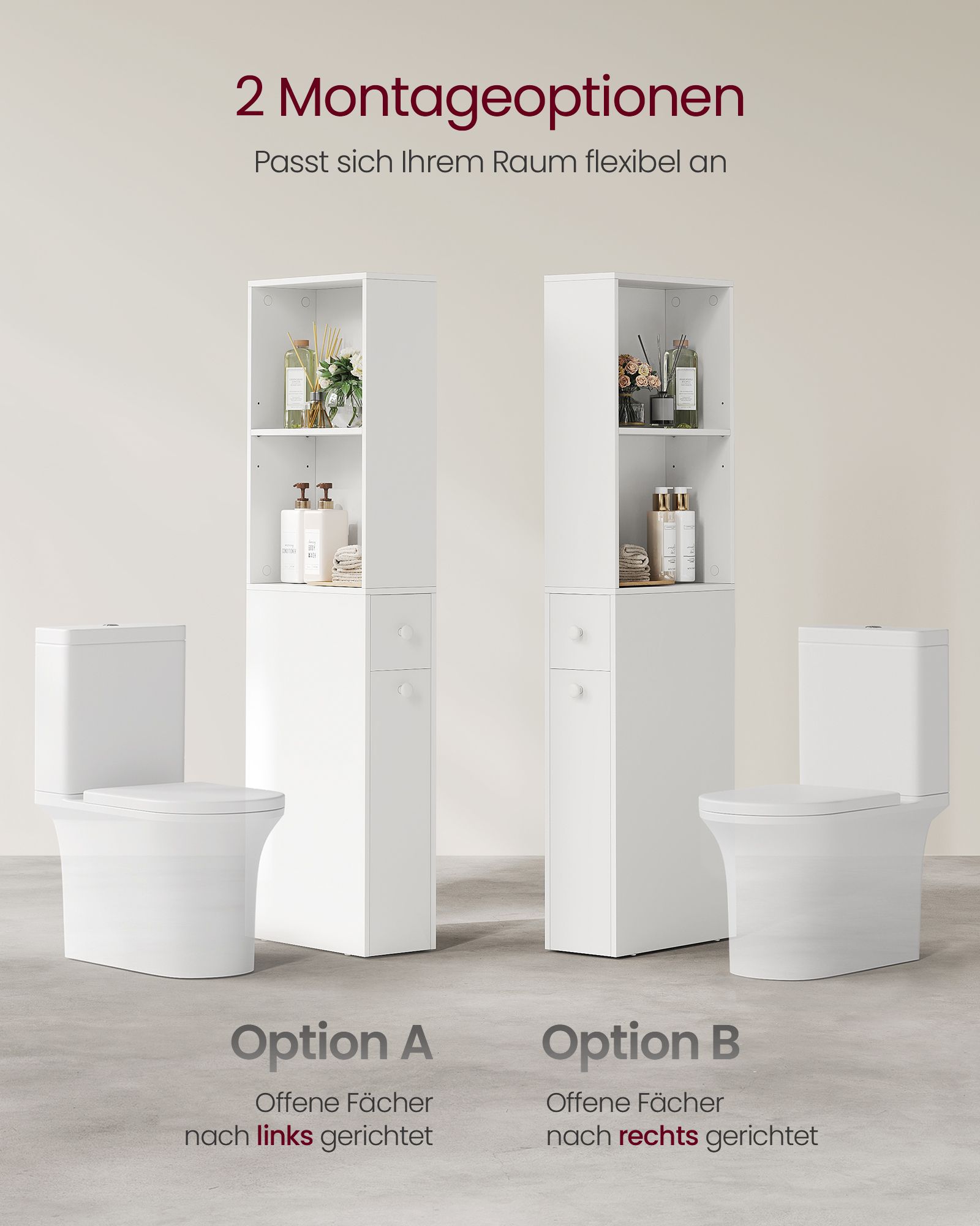 Slim Bathroom Storage Cabinet, Narrow Bathroom Cabinet, Freestanding Cabinet with Storage Drawers and Adjustable Shelf, for Small Spaces, Modern Style, White - Image 4