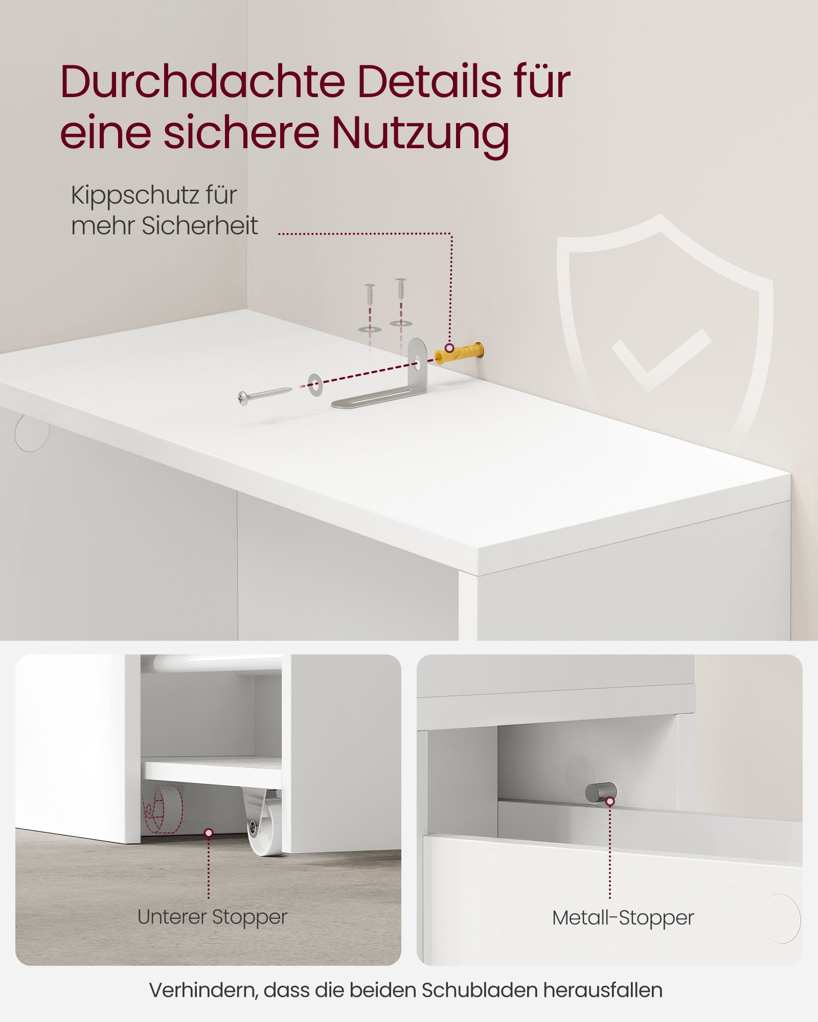 Slim Bathroom Storage Cabinet, Narrow Bathroom Cabinet, Freestanding Cabinet with Storage Drawers and Adjustable Shelf, for Small Spaces, Modern Style, White - Image 5
