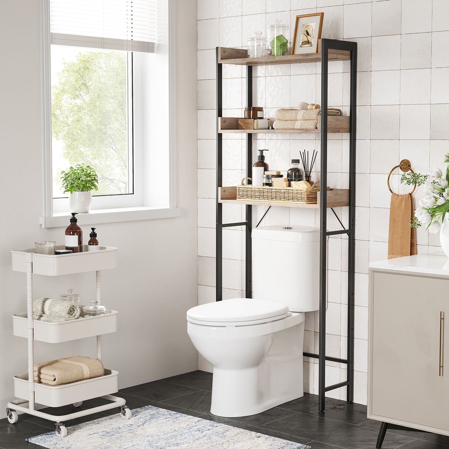 Toilet shelf with 3 shelves - Image 3