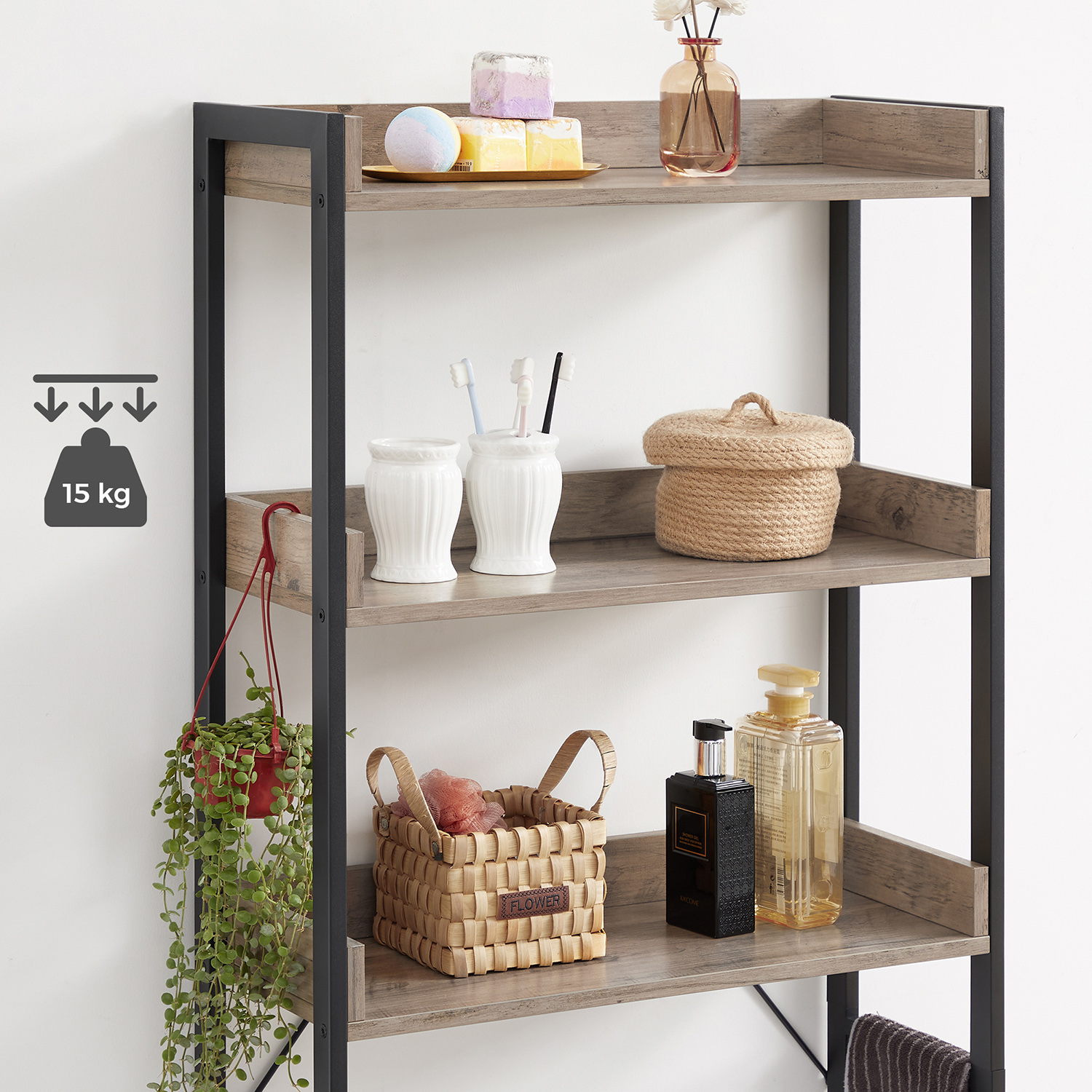 Toilet shelf with 3 shelves - Image 6