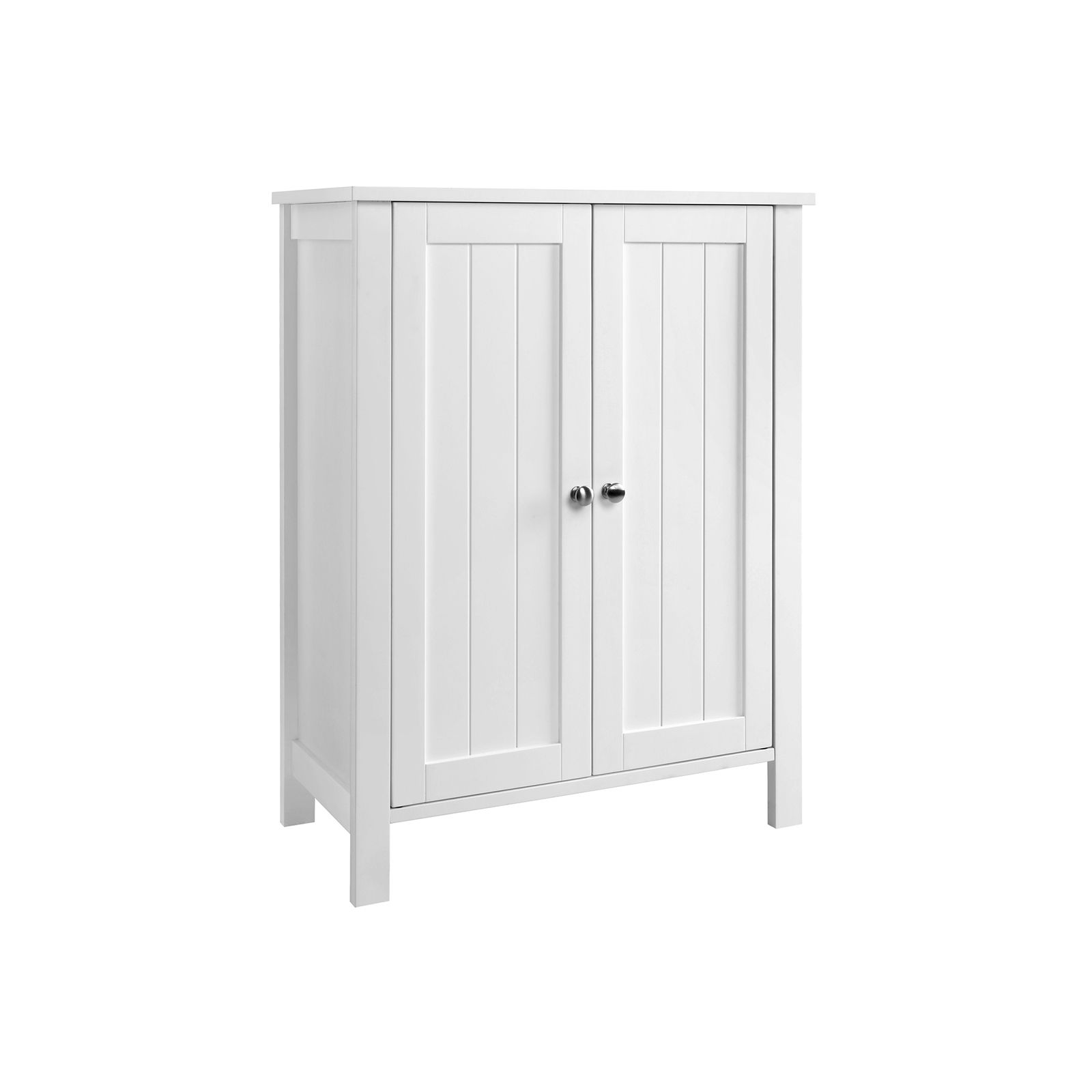 Freestanding Bathroom Cabinet Storage Cupboard Unit with 2 Doors and 2 Adjustable Shelves, White BCB60W
