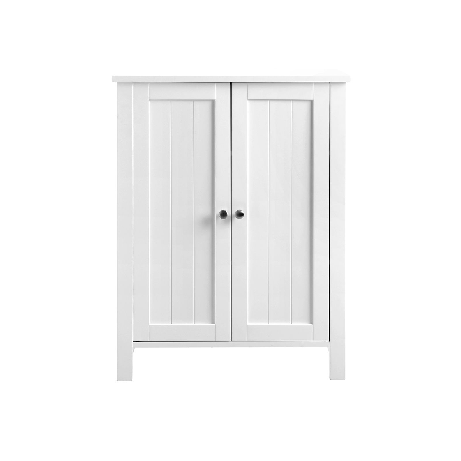 Freestanding Bathroom Cabinet Storage Cupboard Unit with 2 Doors and 2 Adjustable Shelves, White BCB60W - Image 2