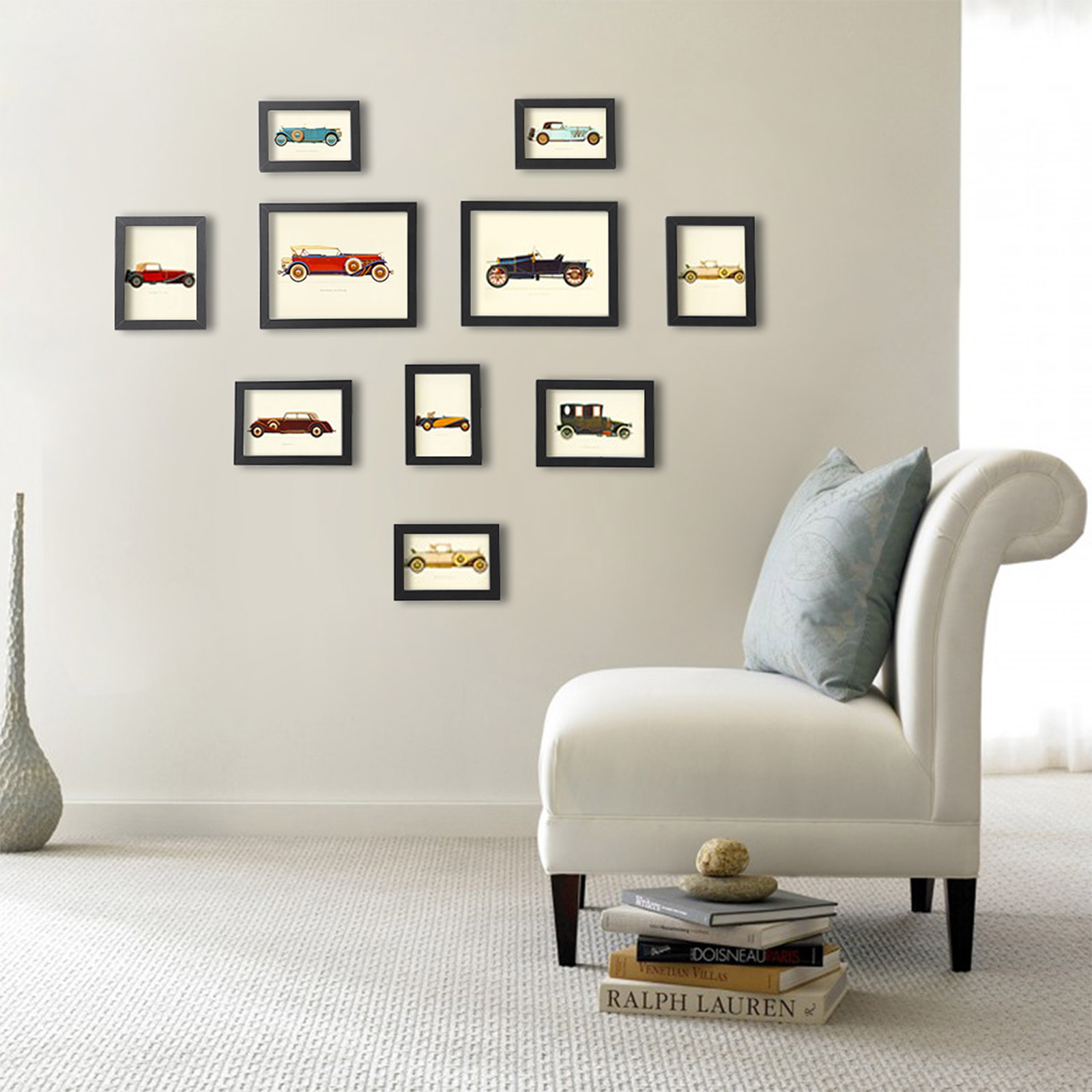 Picture Frames Set of 10 Photo Frames - Two 8" x 10" (20 x 25 cm), Four 5" x 7" (13 x 18 cm), Four 4" x 6" (10 x 15 cm), Black RPF310H - Image 3