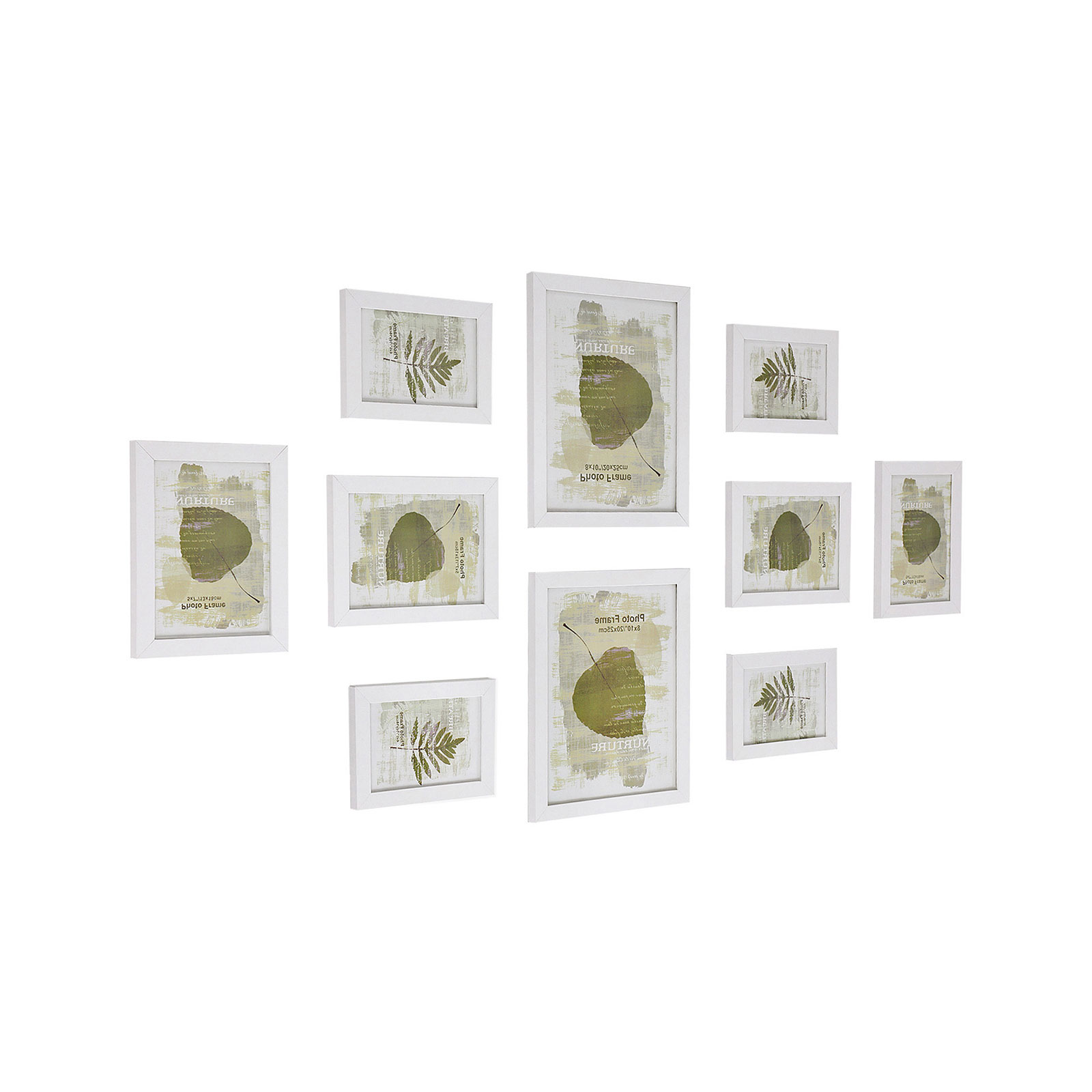 Picture frame set of 10 white