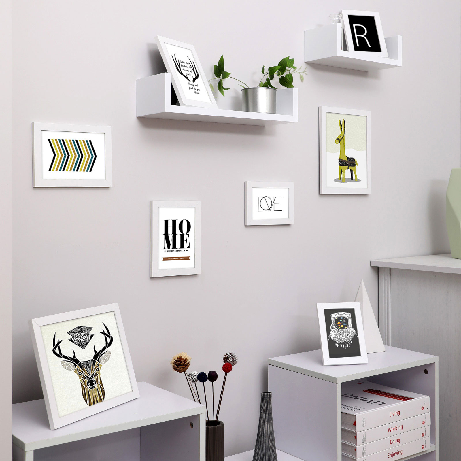 Picture frame set of 10 white - Image 3