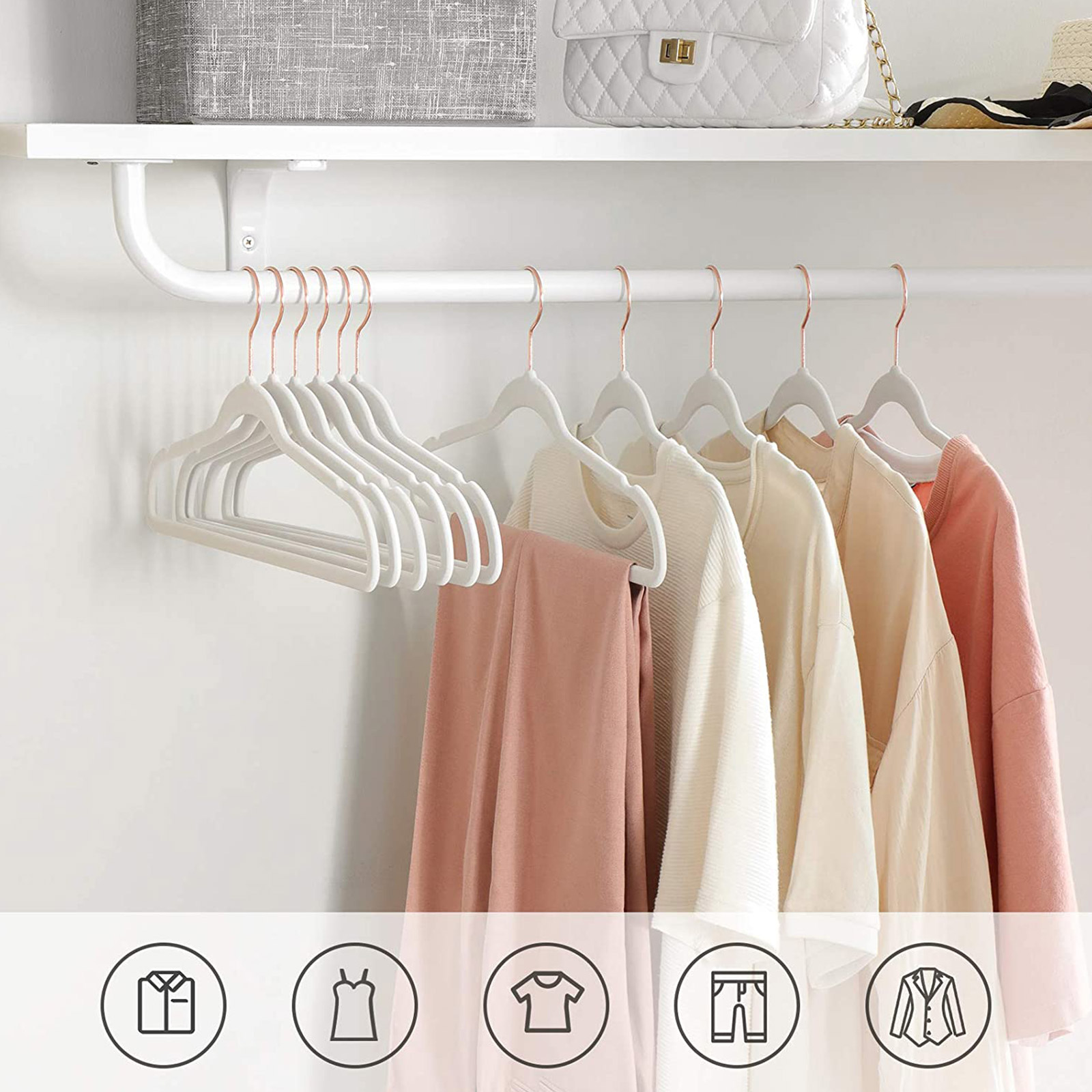 Coat hanger set of 20 white - Image 3