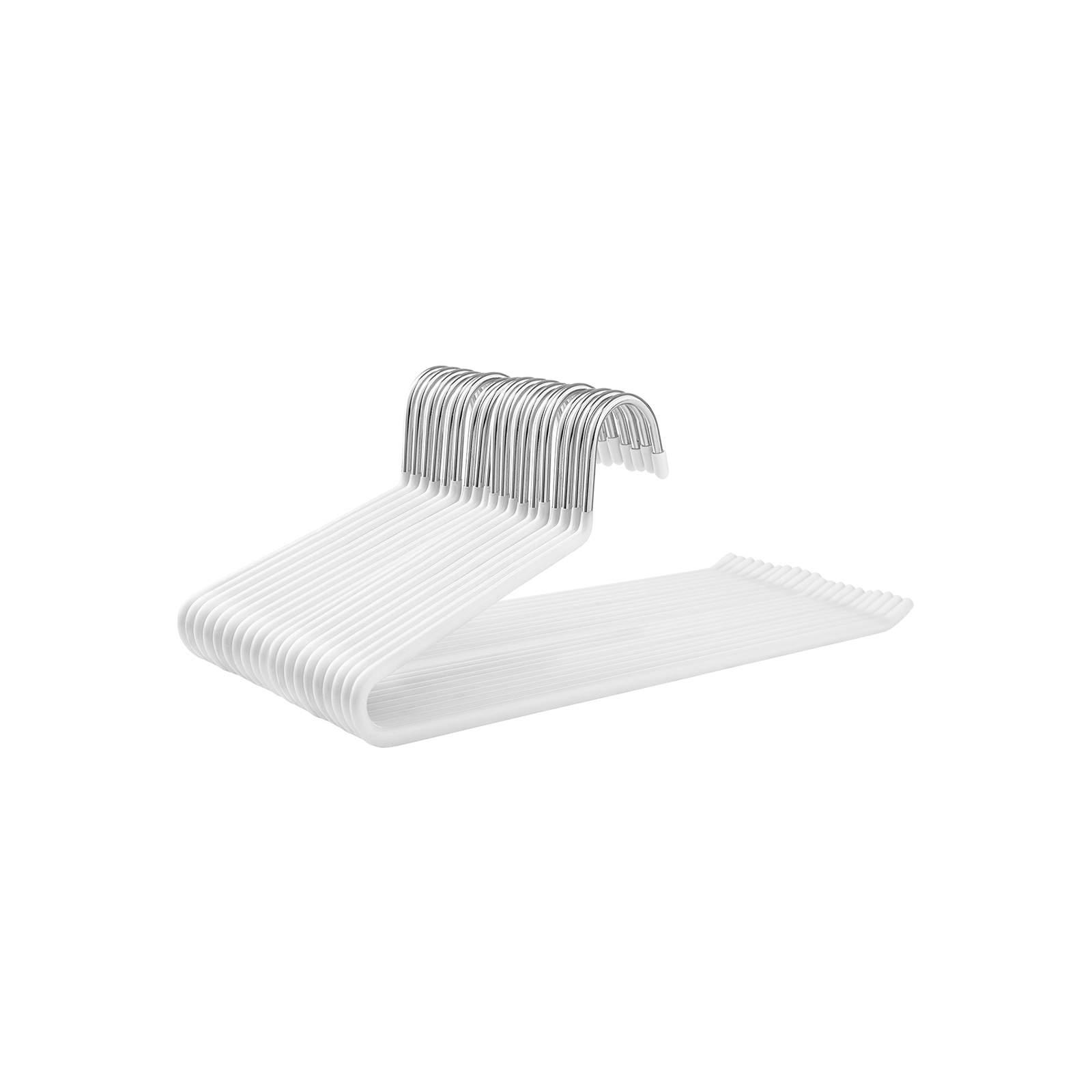 20-Pack Trousers Hangers, Metal Scarf Hangers, Non-Slip, Chrome-Plated, 38 x 13 cm, White