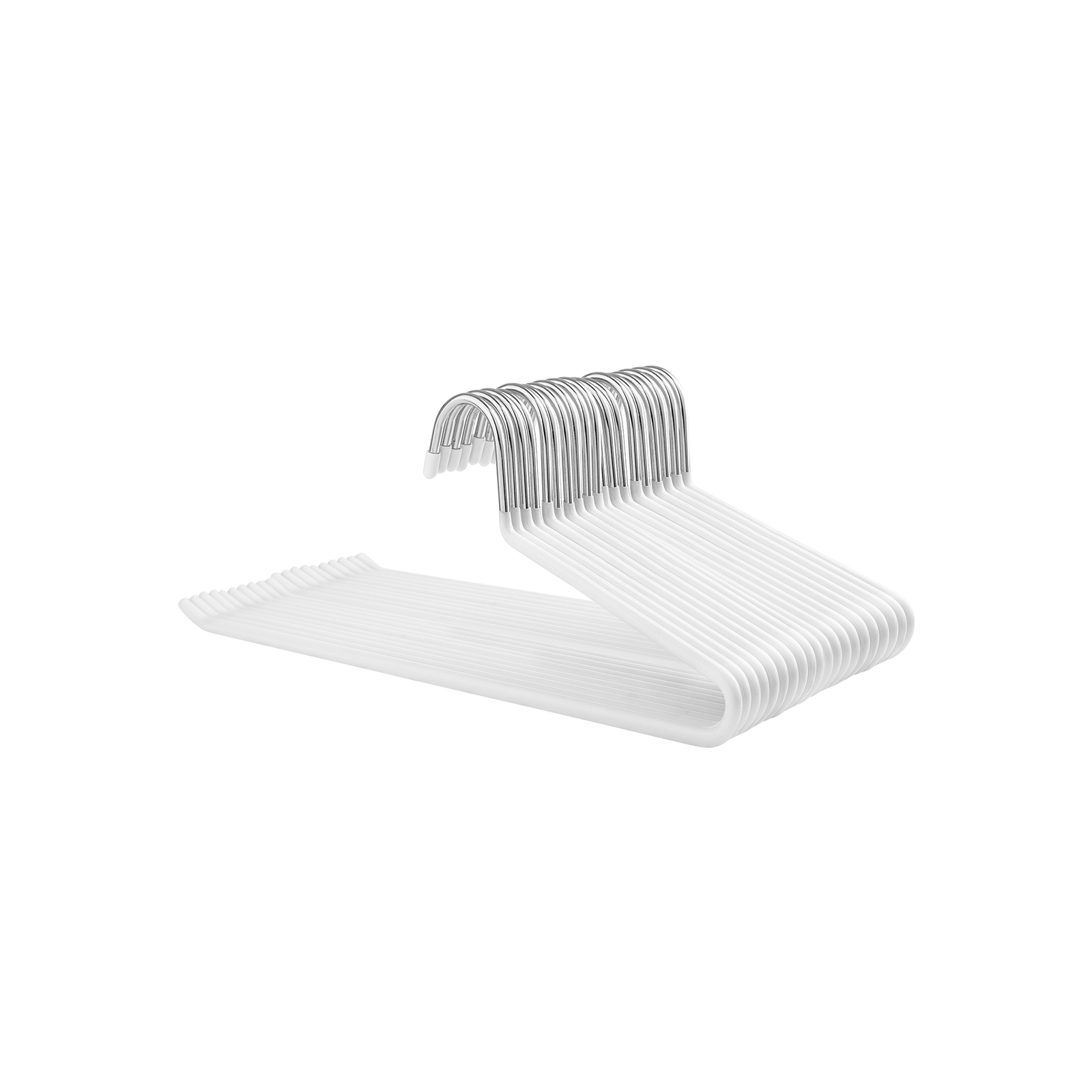 20-Pack Trousers Hangers, Metal Scarf Hangers, Non-Slip, Chrome-Plated, 38 x 13 cm, White - Image 2