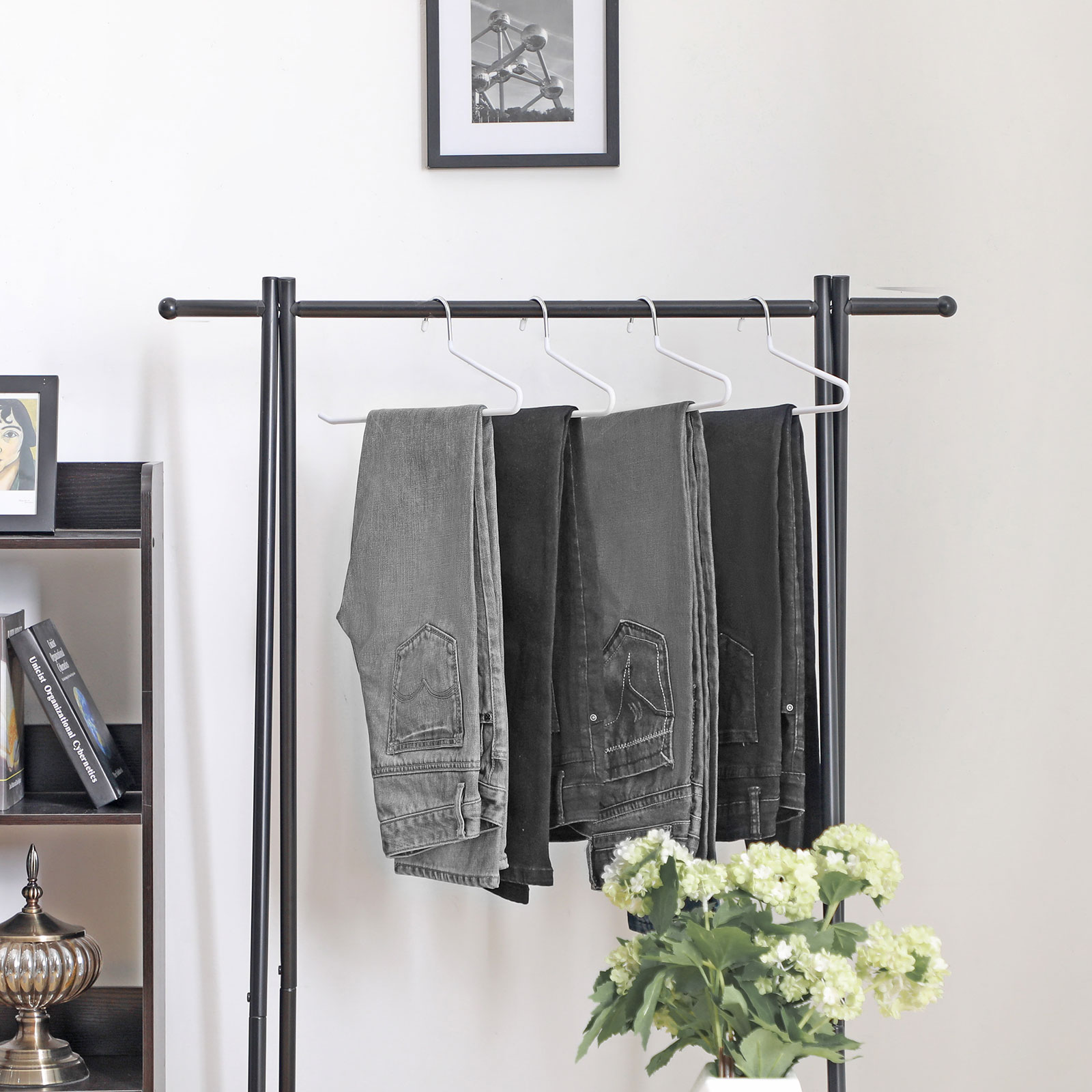 20-Pack Trousers Hangers, Metal Scarf Hangers, Non-Slip, Chrome-Plated, 38 x 13 cm, White - Image 4