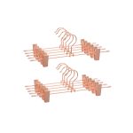 Metalbøjle 31 cm 2 skridsikre clips til nederdele, bukser, undertøj, robuste bøjler, pladsbesparende rustfri 360° rotation Pakke med 10 stk.