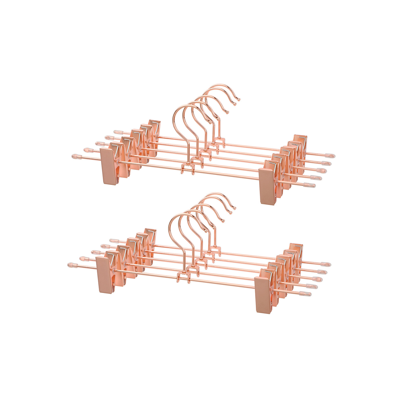 Metal Clothes Hanger 31 cm 2 Non-Slip Clips for Skirts, Trousers, Underwear, Sturdy Hangers, Space Saving Rust-Proof 360° Rotation Pack of 10 - Image 2