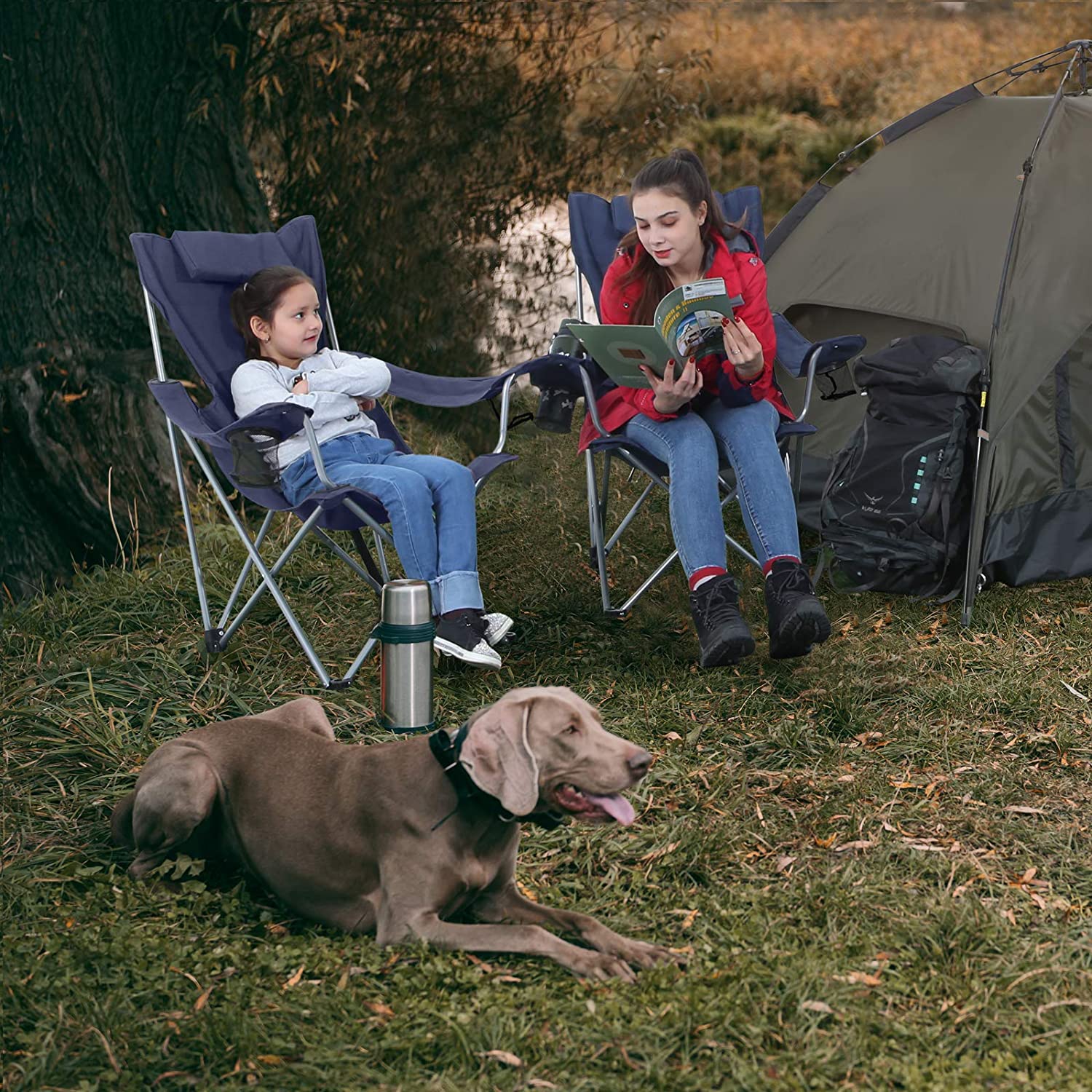 Campingstoler med armlener sett med 2 stk. - Bilde 2