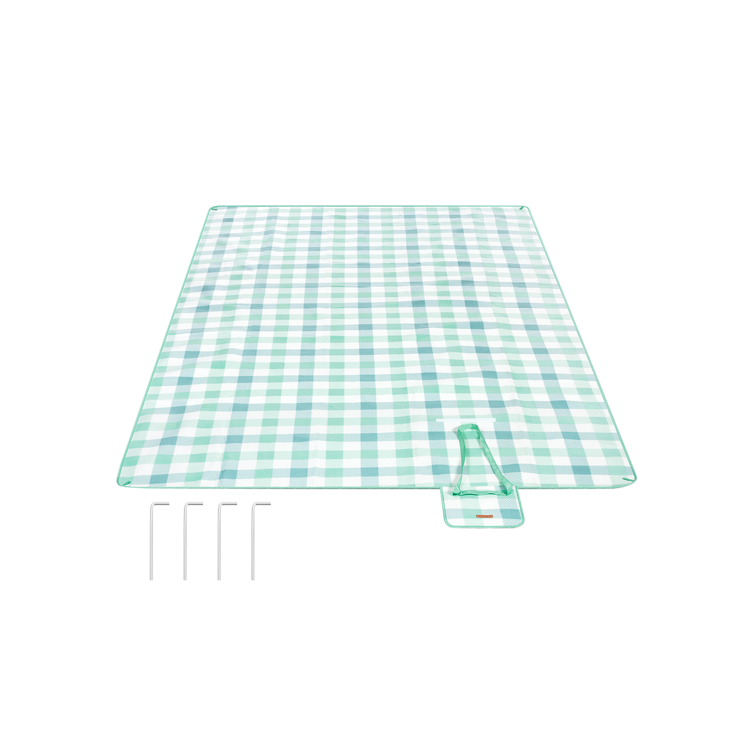 Picknickfilt 300 x 200 cm vattentät grön-vit - Bild 3