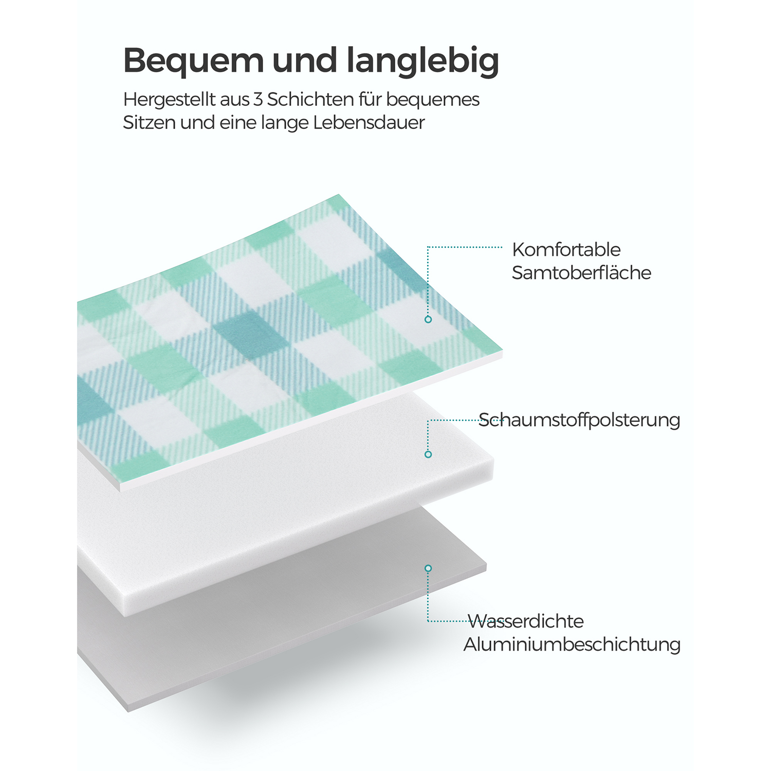 Picknickfilt 300 x 200 cm vattentät grön-vit - Bild 5