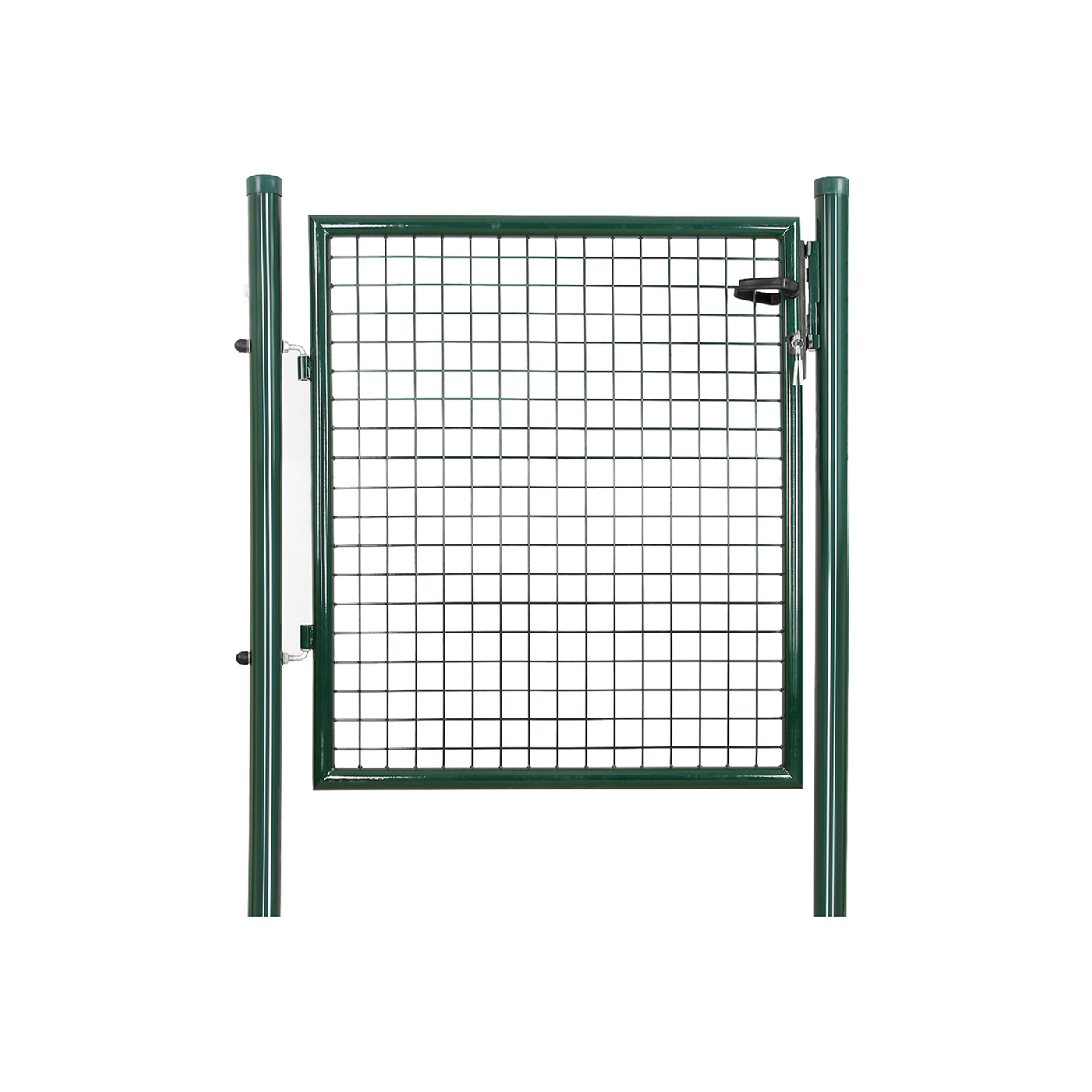 Hageport, galvanisert stål, solid og slitesterk, låsbar, 87 x 100 cm (sidesøyler ikke inkludert), 5 x 20 cm nettinggitter, grønn,