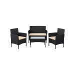 GGF004B05 Altan havemøbelsæt PE polyrattan loungesæt terrasse møbler udendørs til terrasse altan have sort taupe