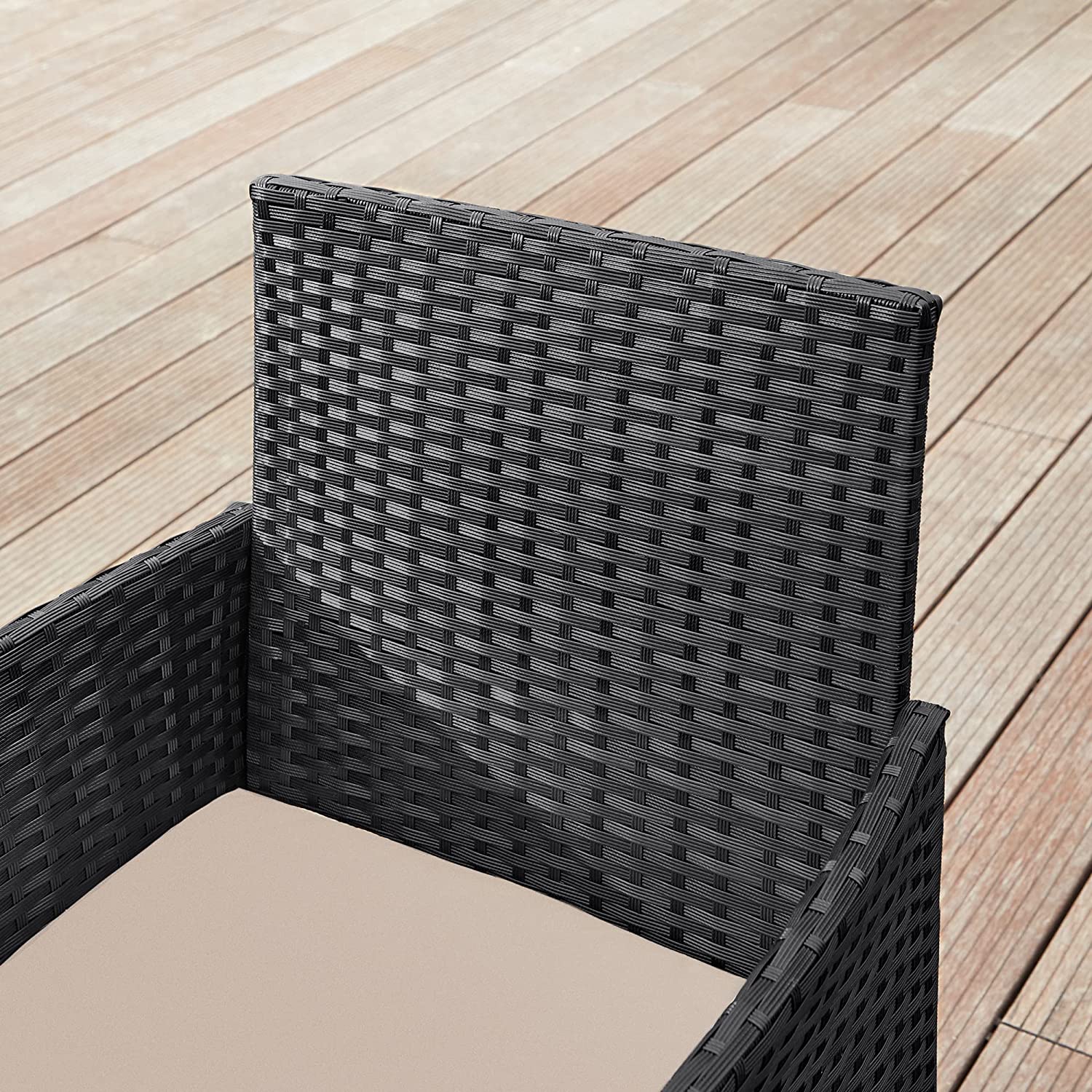 GGF004B05 Balkong hagemøbelsett PE Polyrattan loungesett Utemøbler utendørs for uteplass Balkong Hage Svart Taupe - Bilde 4