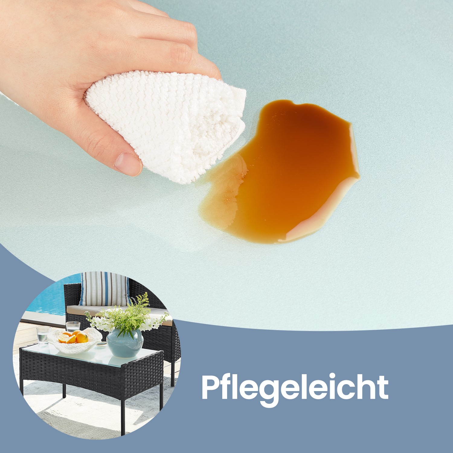 Balkongmöbler, trädgårdsmöbelset, tillverkade av PE-polyrattan - Bild 4