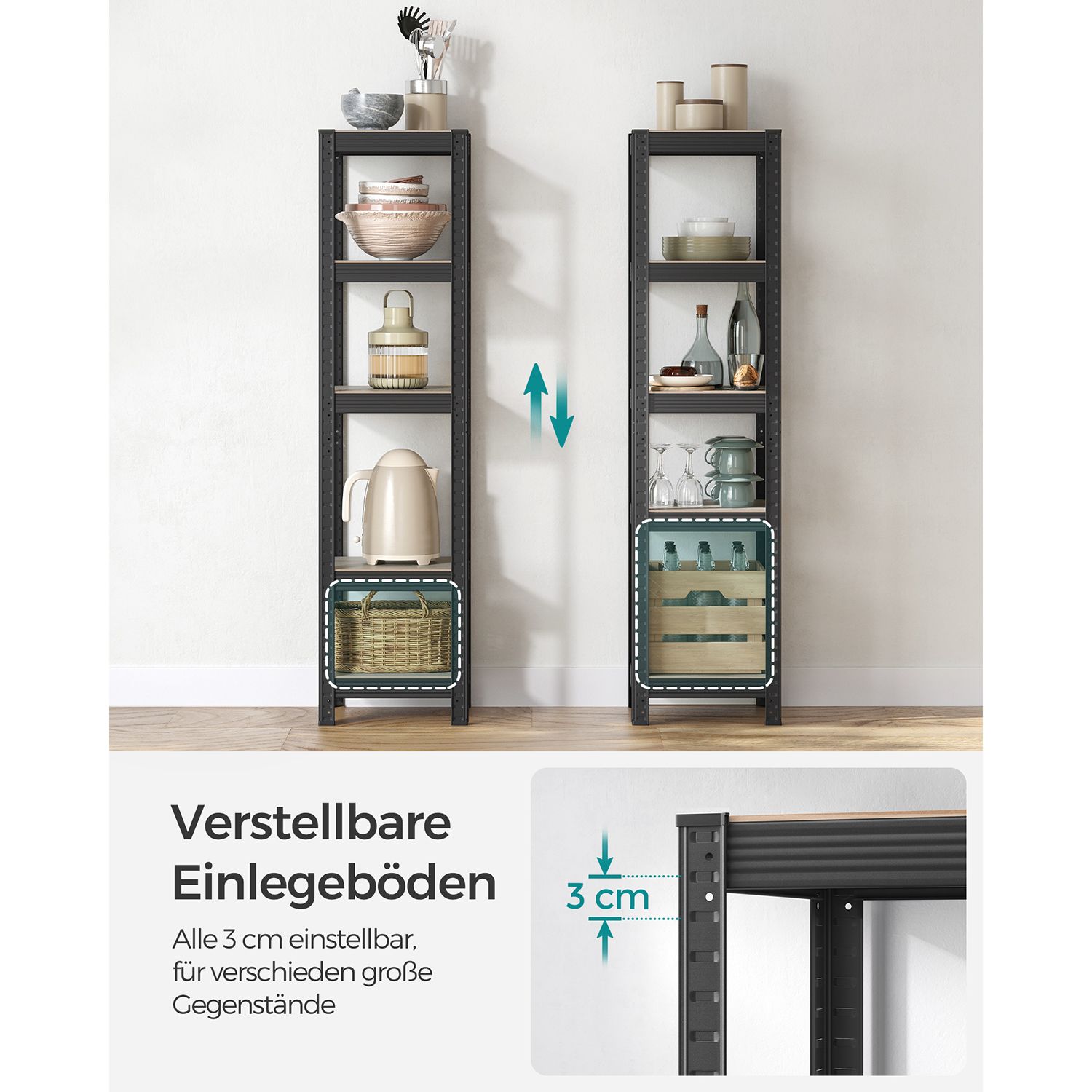 5 shelves greige-black - Image 4