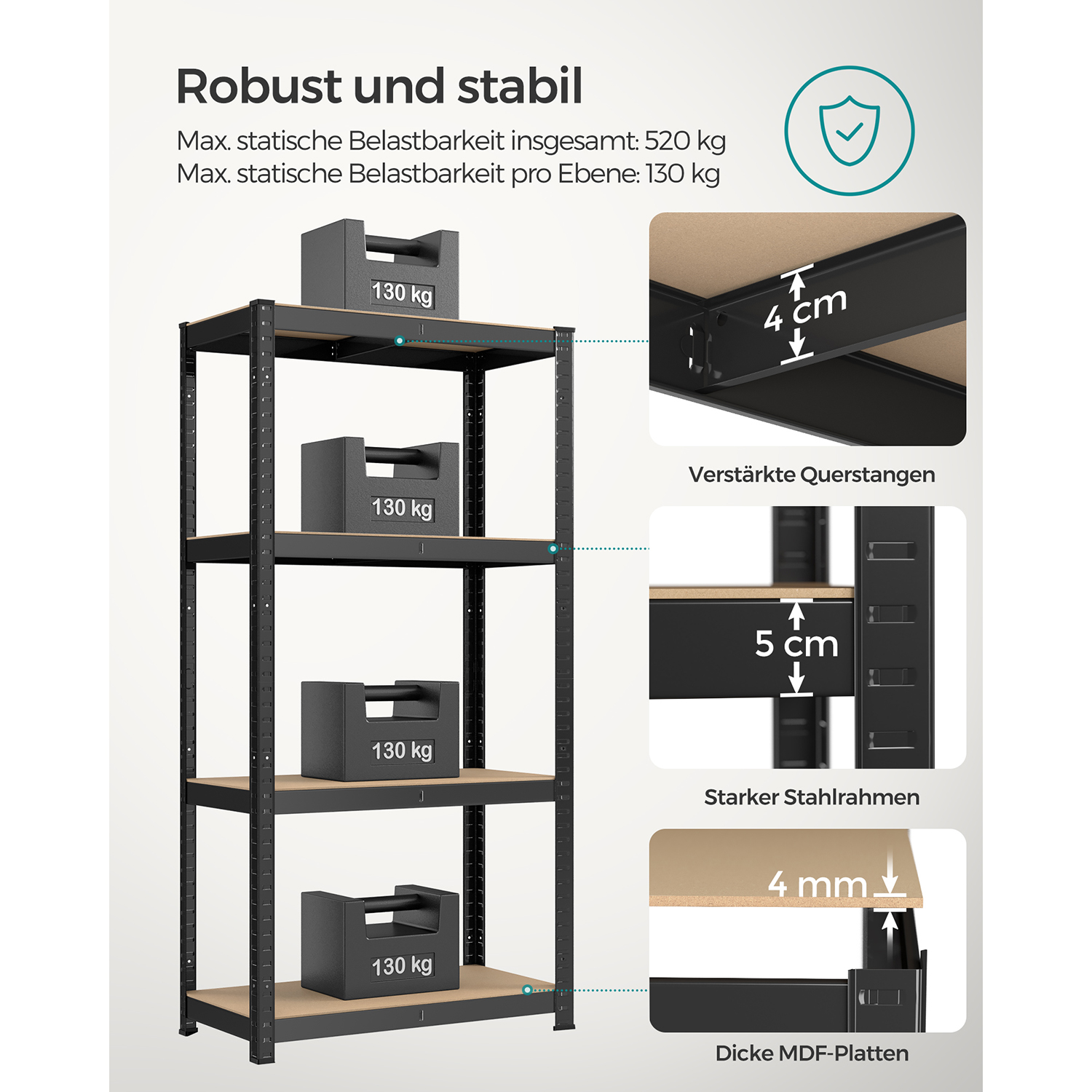 Kraftigt ställ svart - Bild 3