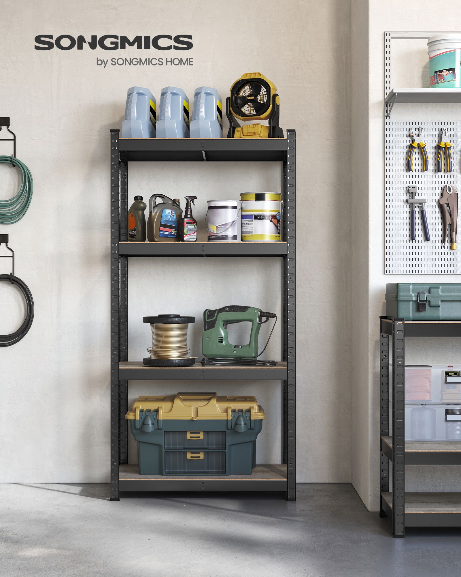 Standing shelf 40 x 80 x 160 cm with 4 adjustable shelves - Image 3