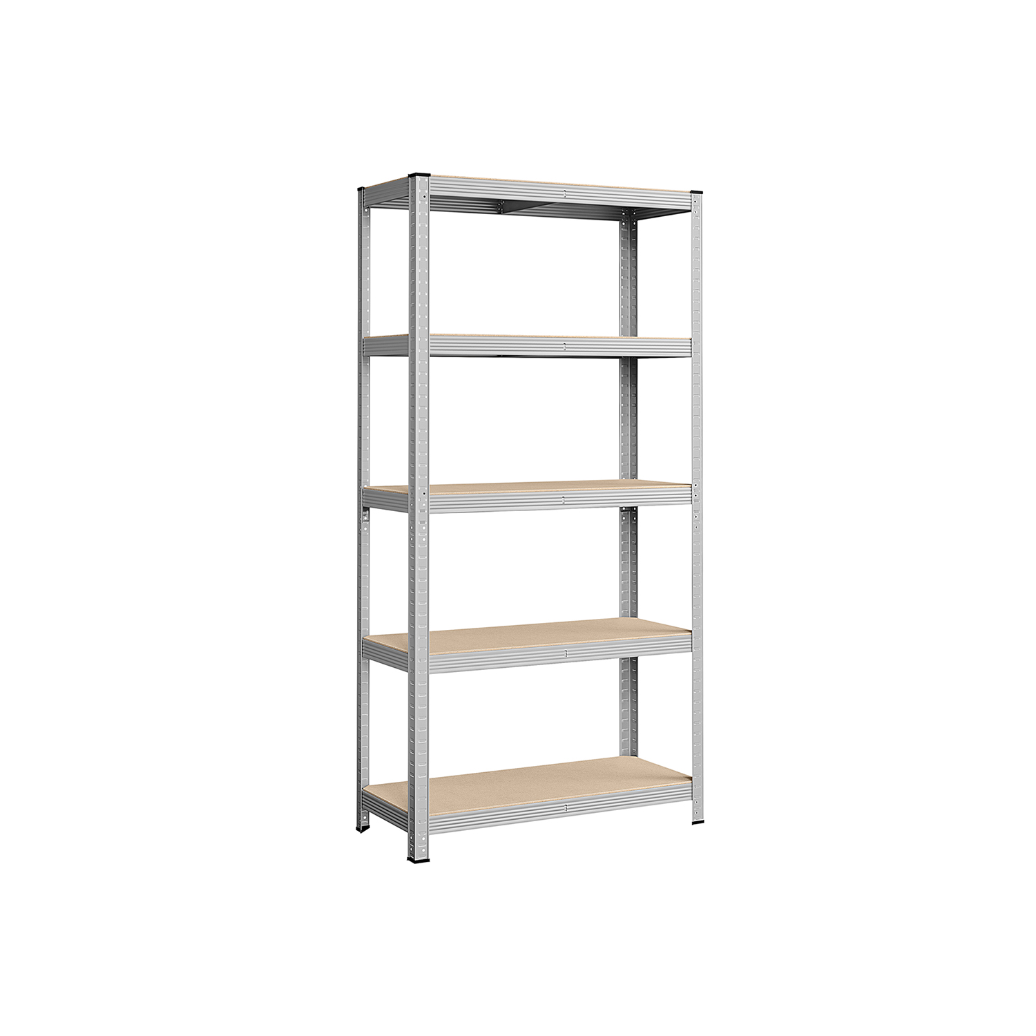 5-Tier Shelving Unit, Steel Shelving Unit for Storage, Tool-Free Assembly, for Garage, Shed, Load Capacity 875 kg, 40 x 90 x 180 cm, Silver GLR40SV