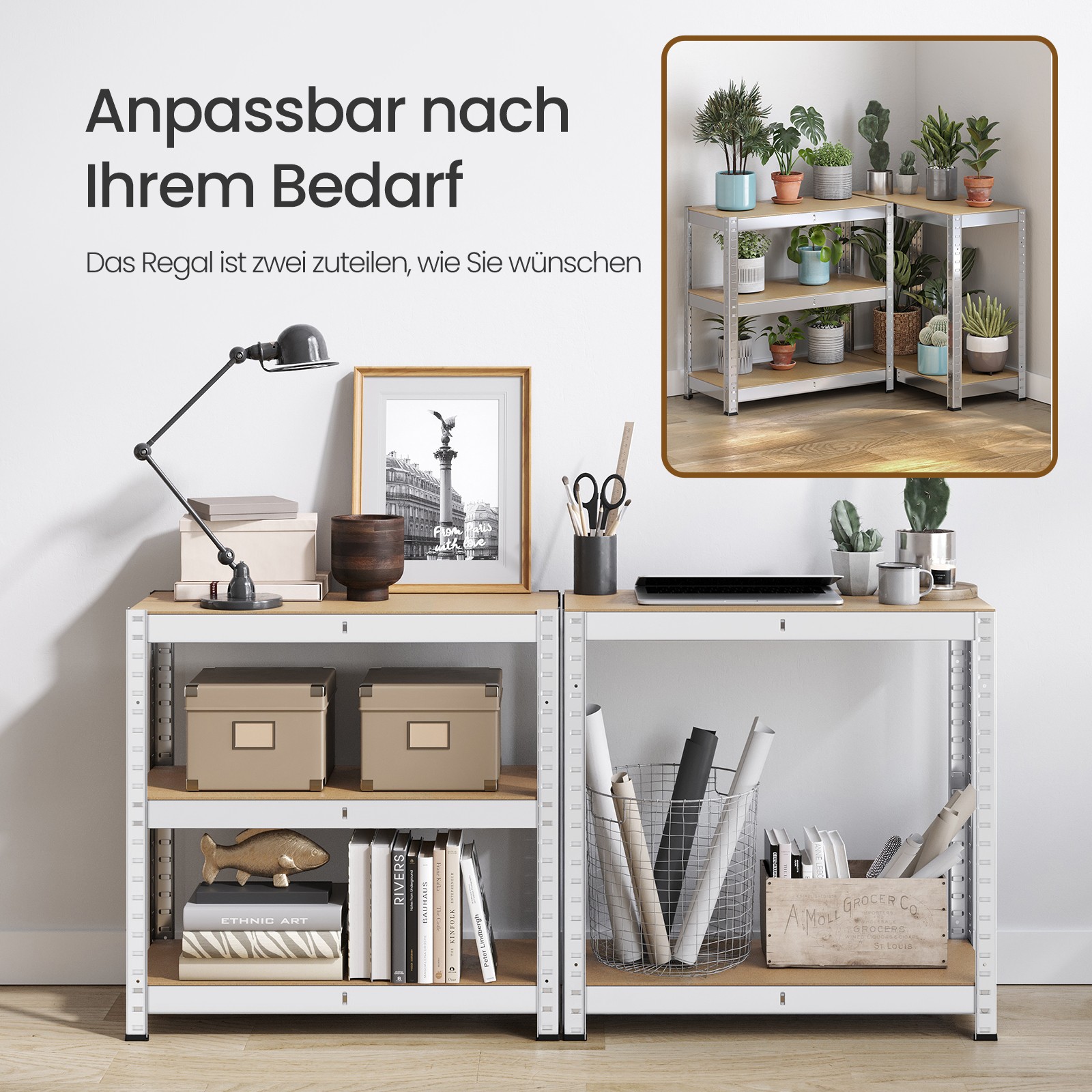Heavy-duty shelving, cellar shelving, storage shelving, 30 x 75 x 150 cm - Image 4