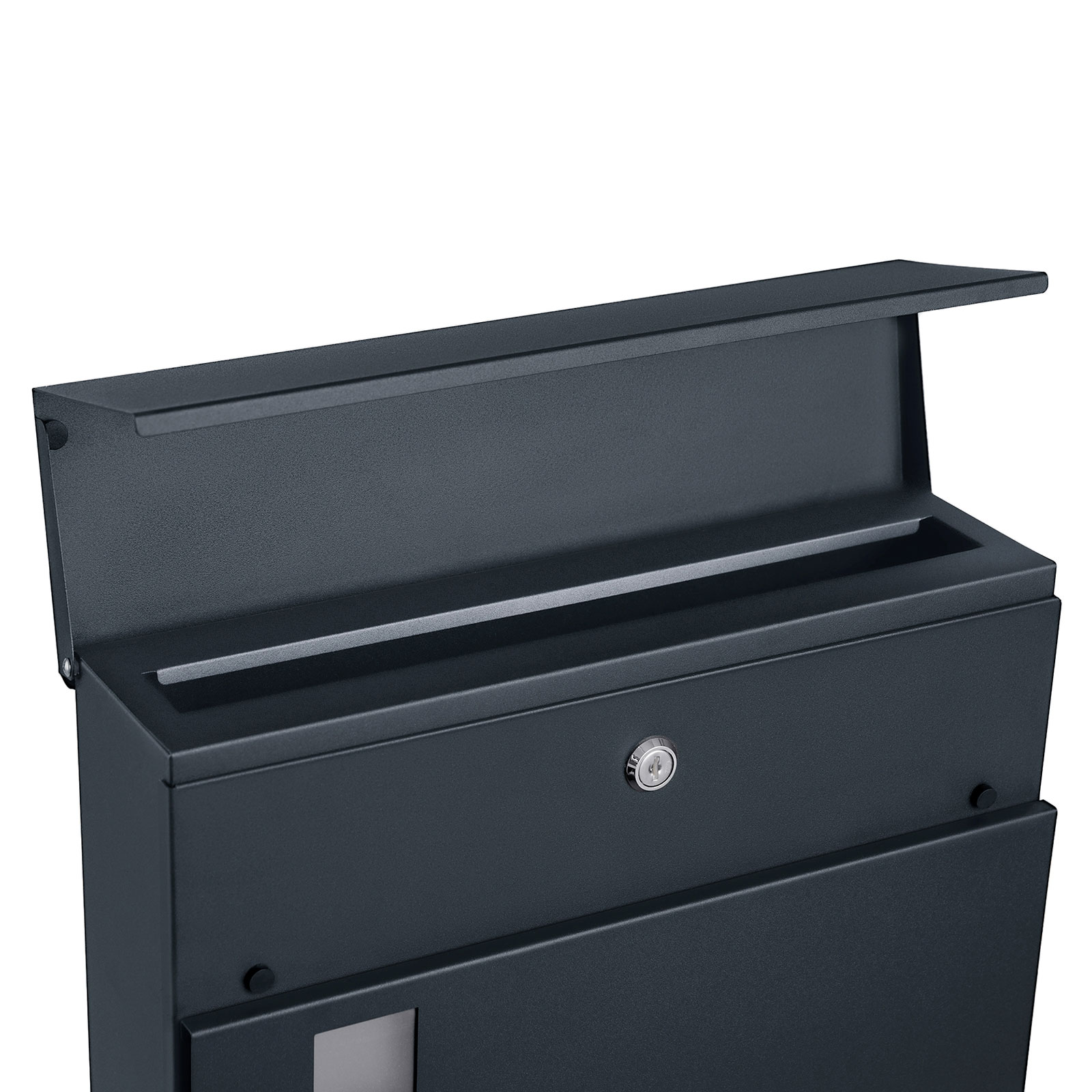 Modern Mailbox, Lockable Wall-Mounted Post Letter Box with Newspaper Holder, Easy to Install, Anthracite Grey GMB052G01 - Image 5