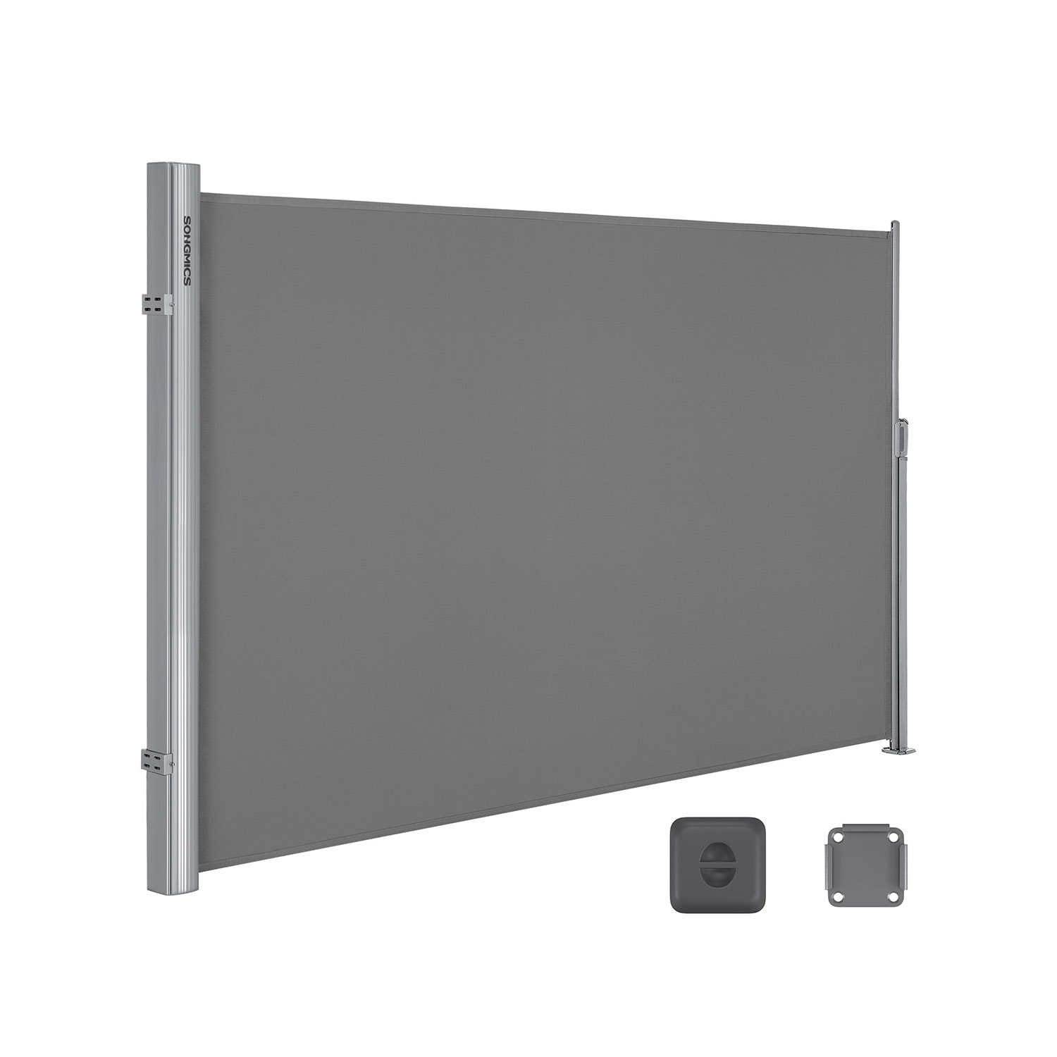 Extendable side awning grey