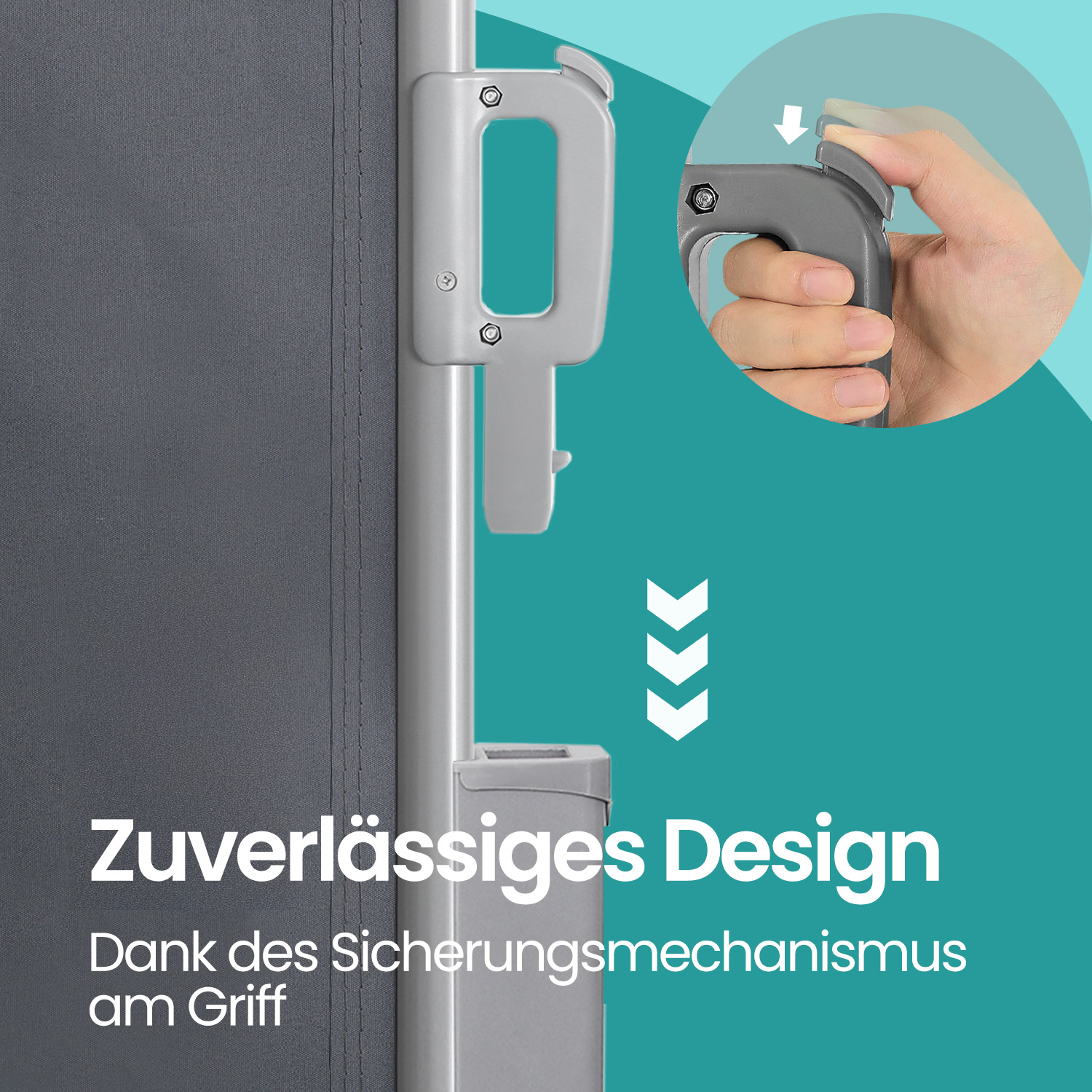 Sidemarkise med kasse i aluminiumslegering, udtrækkelig, uigennemsigtig - Billede 5
