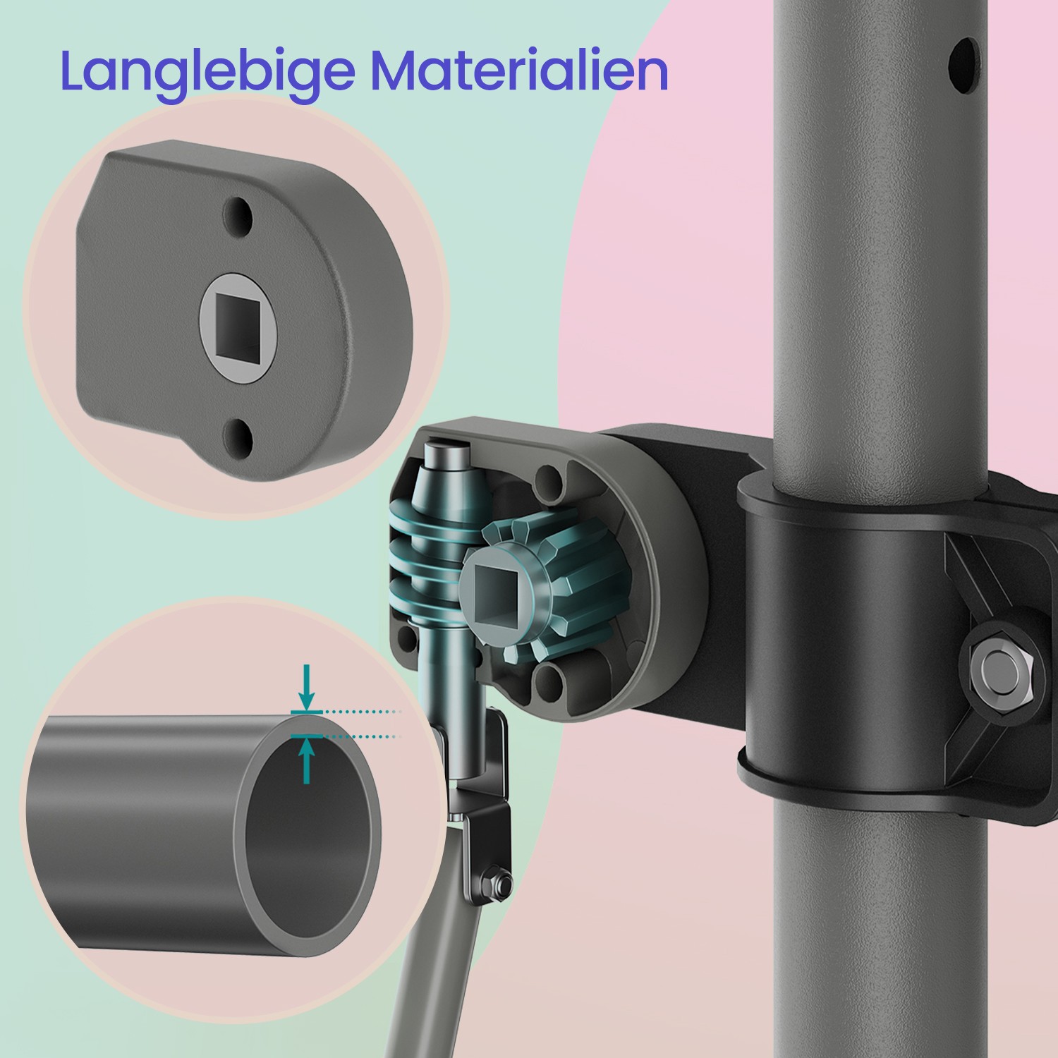 Clamp awning, balcony awning, height-adjustable - Image 3