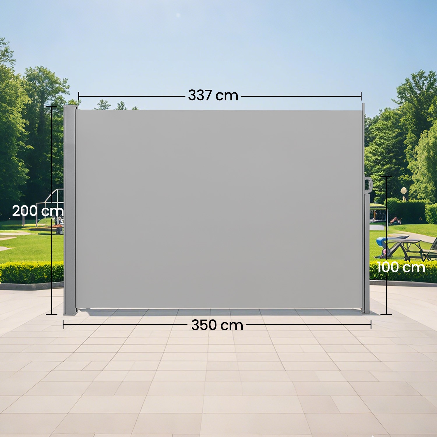 Side awning with steel box, rust-resistant, extendable - Image 2
