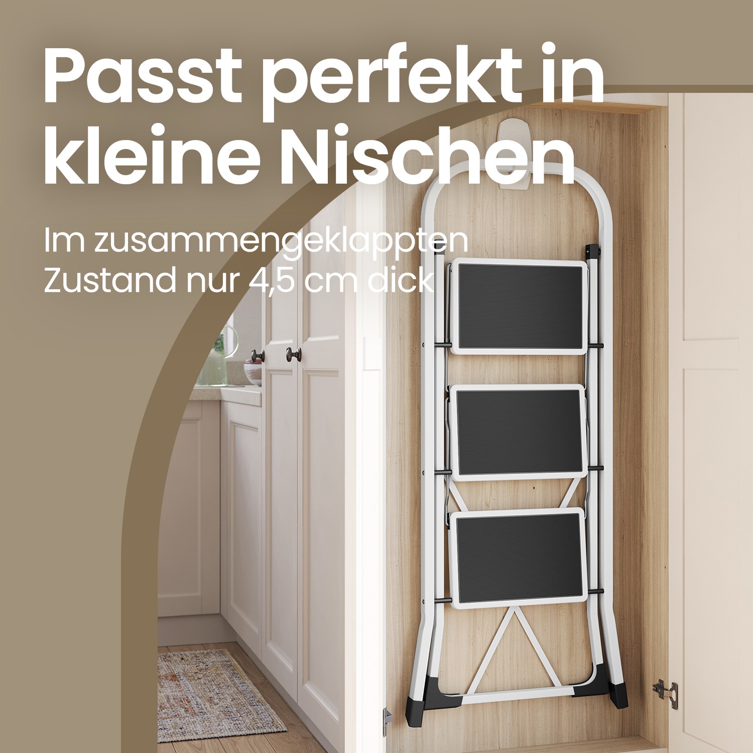 Stepladder, ladder with 3 steps, folding step - Image 3
