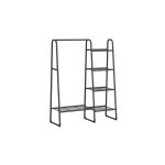 Clothes Rail, Freestanding Clothes Rack, 5 Storage Shelves, Metal Frame, 40 x 101.7 x 153.3 cm, Bedroom, Living Room, Hallway, Matte Black HSR138B01