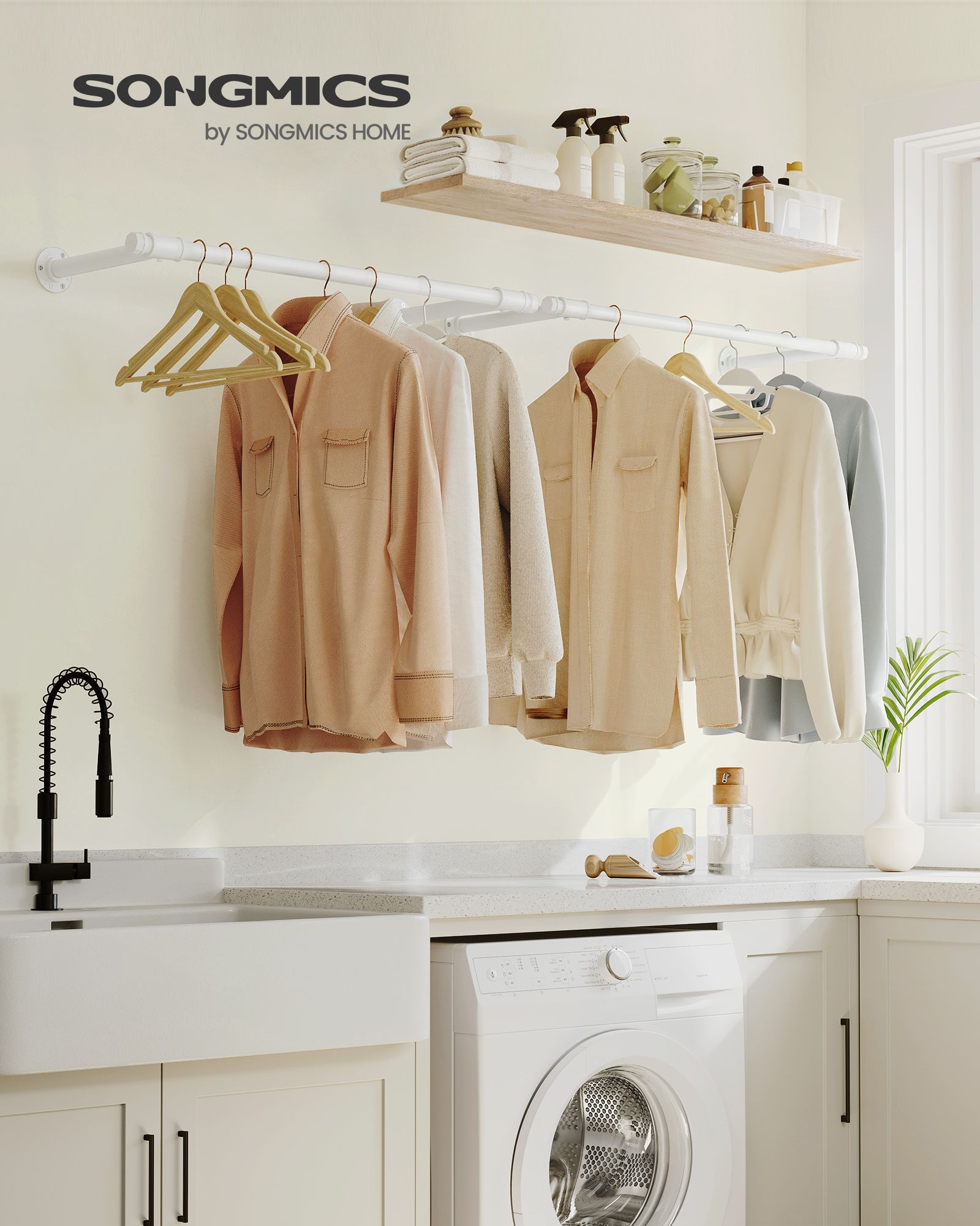 Clothes rail for the wall 30 x 84 x 7 cm - Image 2