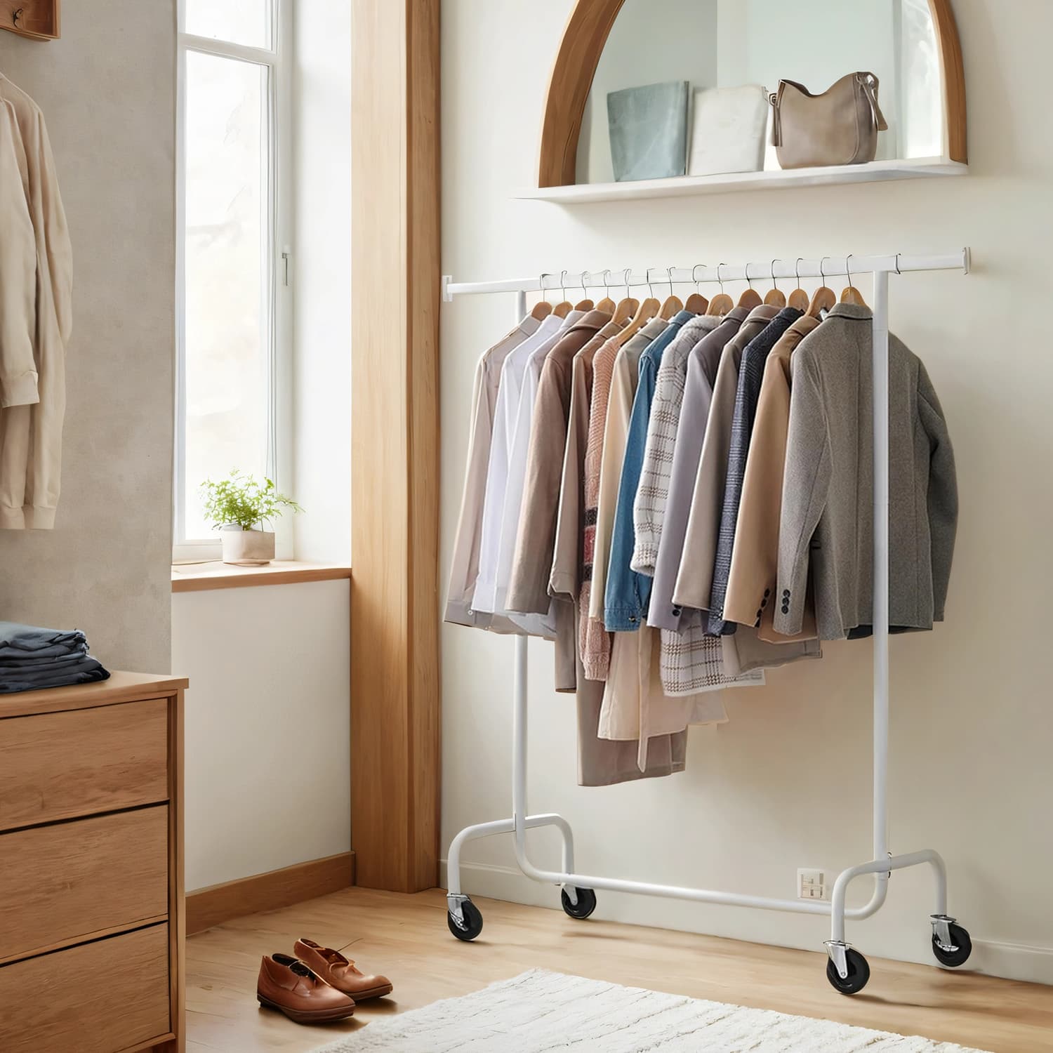 Coat rack on castors, coat rack, extendable clothes rail - Image 2