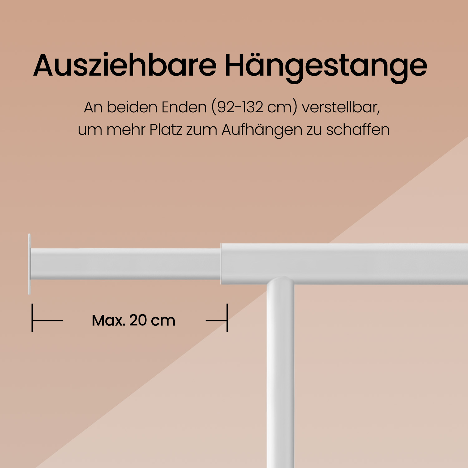 Coat rack on castors, heavy-duty coat rack, extendable clothes rail - Image 4