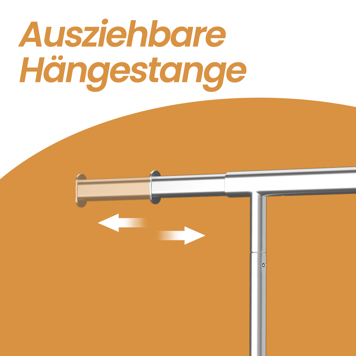 SONGMICS Coat rack on castors, heavy duty coat rack, extendable clothes rail - Image 3