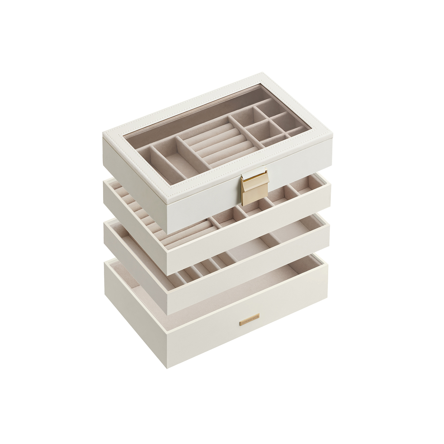 Stackable jewellery box 4 levels